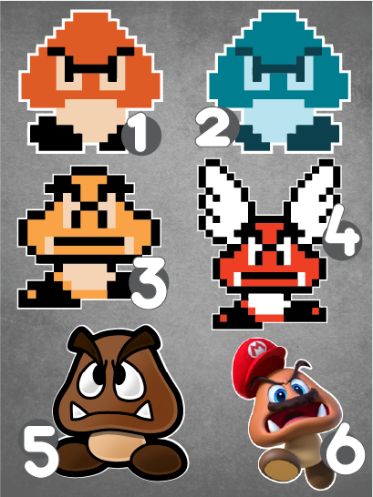 Super Mario Bros. GOOMBA vinyl decal Choose Your Favorite!