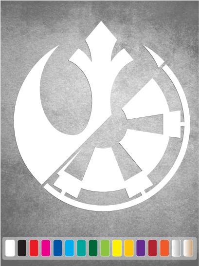 Star Wars REBEL & IMPERIAL Split Logo cut vinyl decal #1