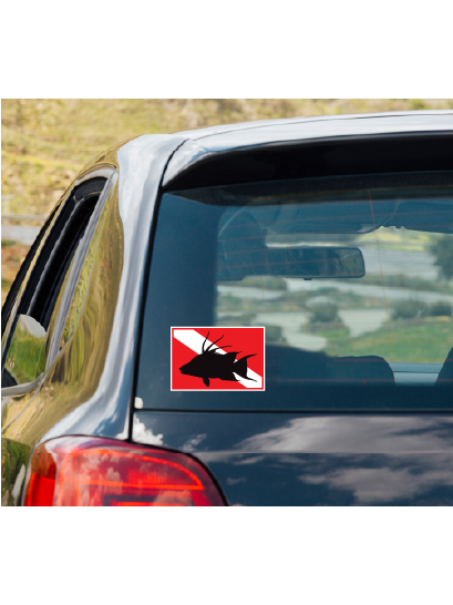 Dive Flag of a HOGFISH vinyl decal #2