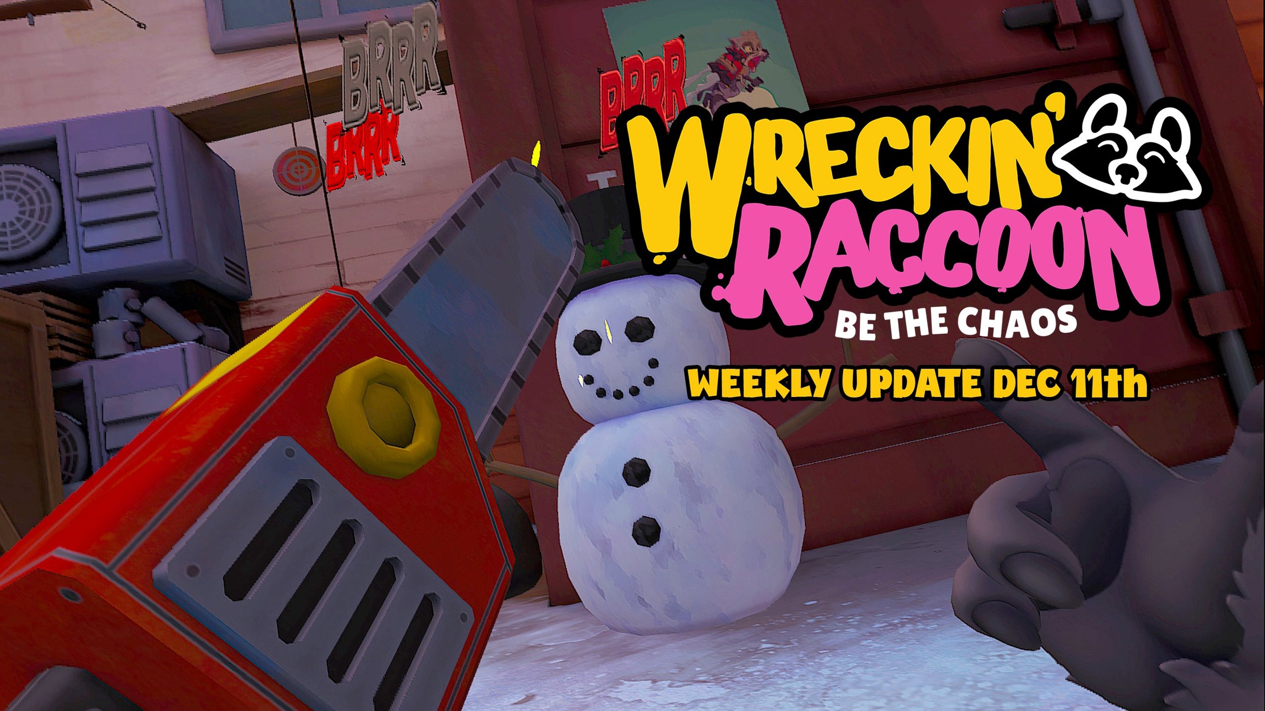 Chainsaw go BRRRRRRRR! It's a Raccoon with a Chainsaw, yee-haw!