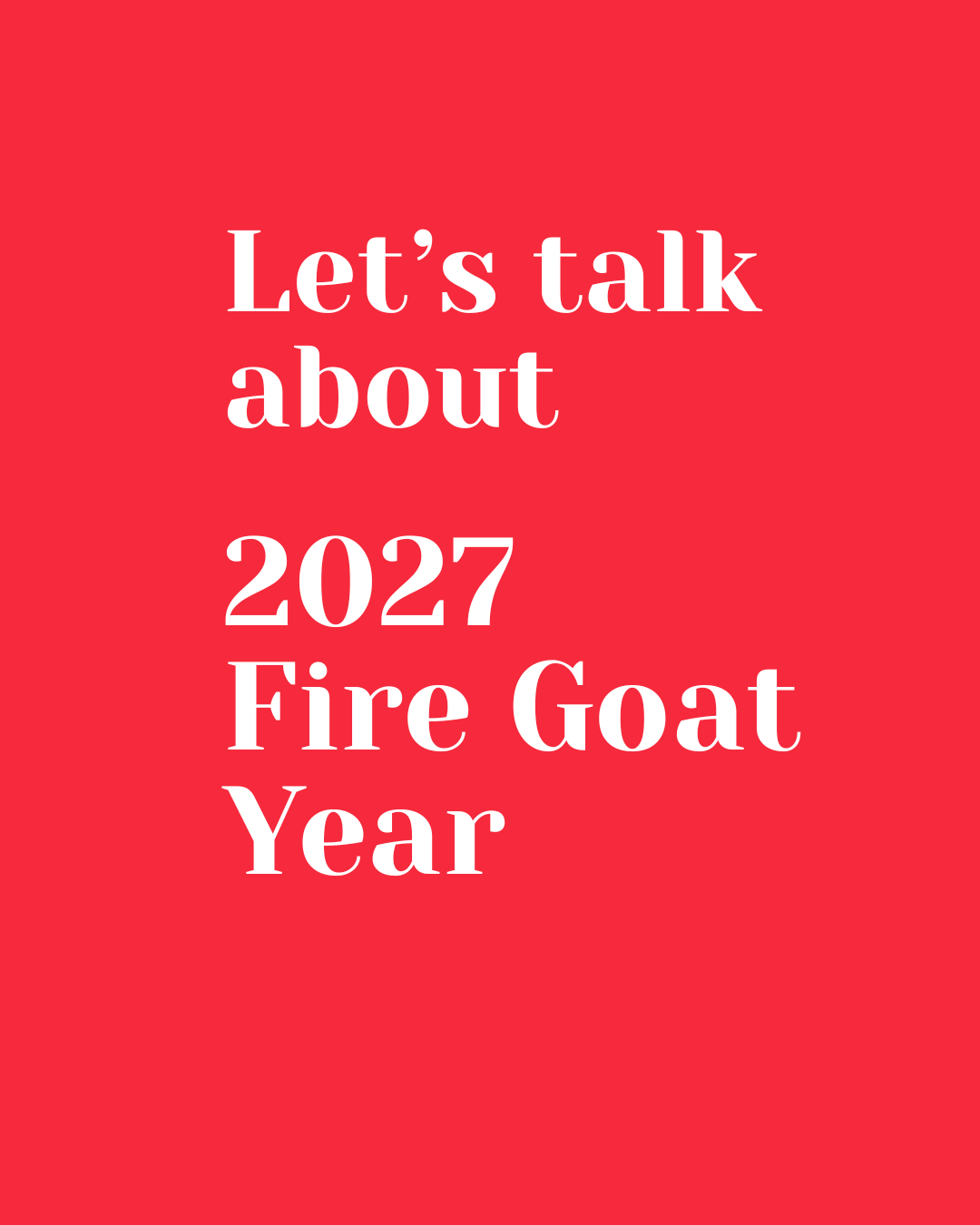 Let’s talk about 2027