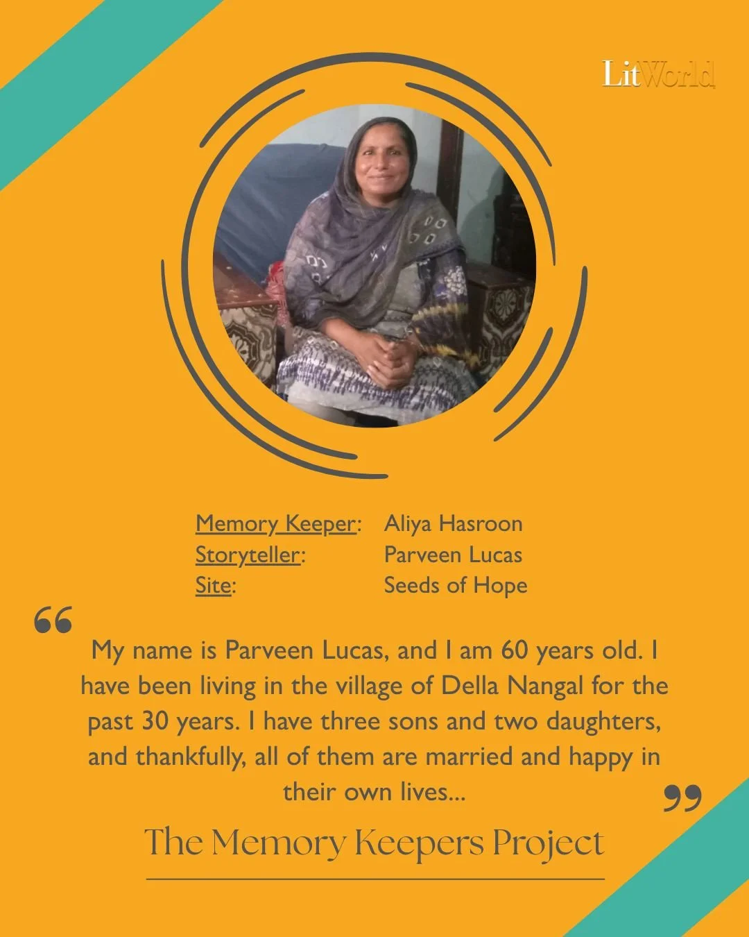 Our Memory Keepers Project (MKP) nurtures resilience and empathy through intergenerational storytelling. This deeply moving story from our LitClub in Pakistan is an incredible story of sadness and ultimately hope - the kind of story that should be ke