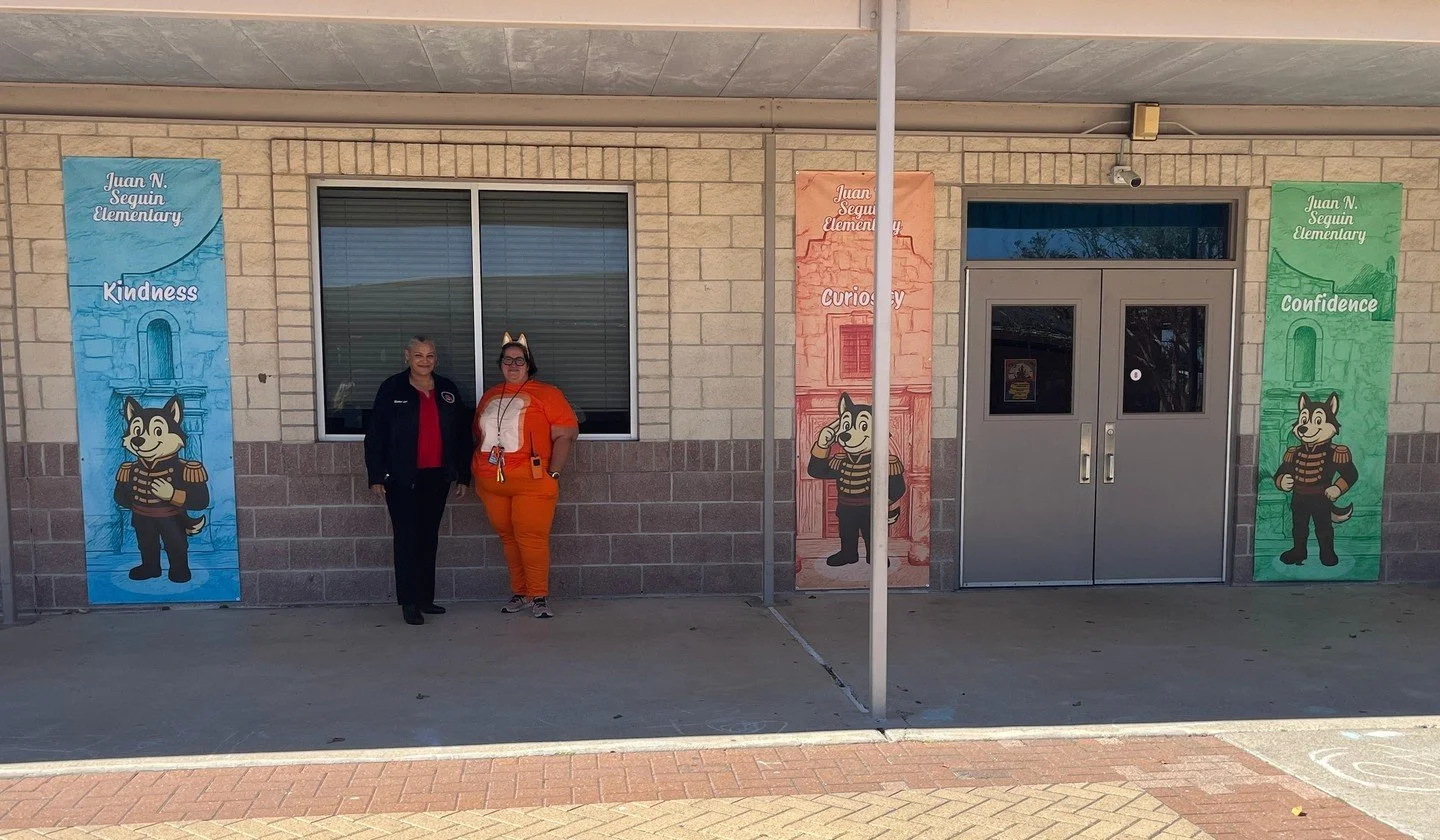 We love to see teachers in Texas stand in front of the 7 Strengths banners they've hung on their courtyard! 

All LitWorld programs are built around our signature 7 Strengths, developed by literacy leaders Pam Allyn &amp; Dr. Ernest Morrell. The 7 St