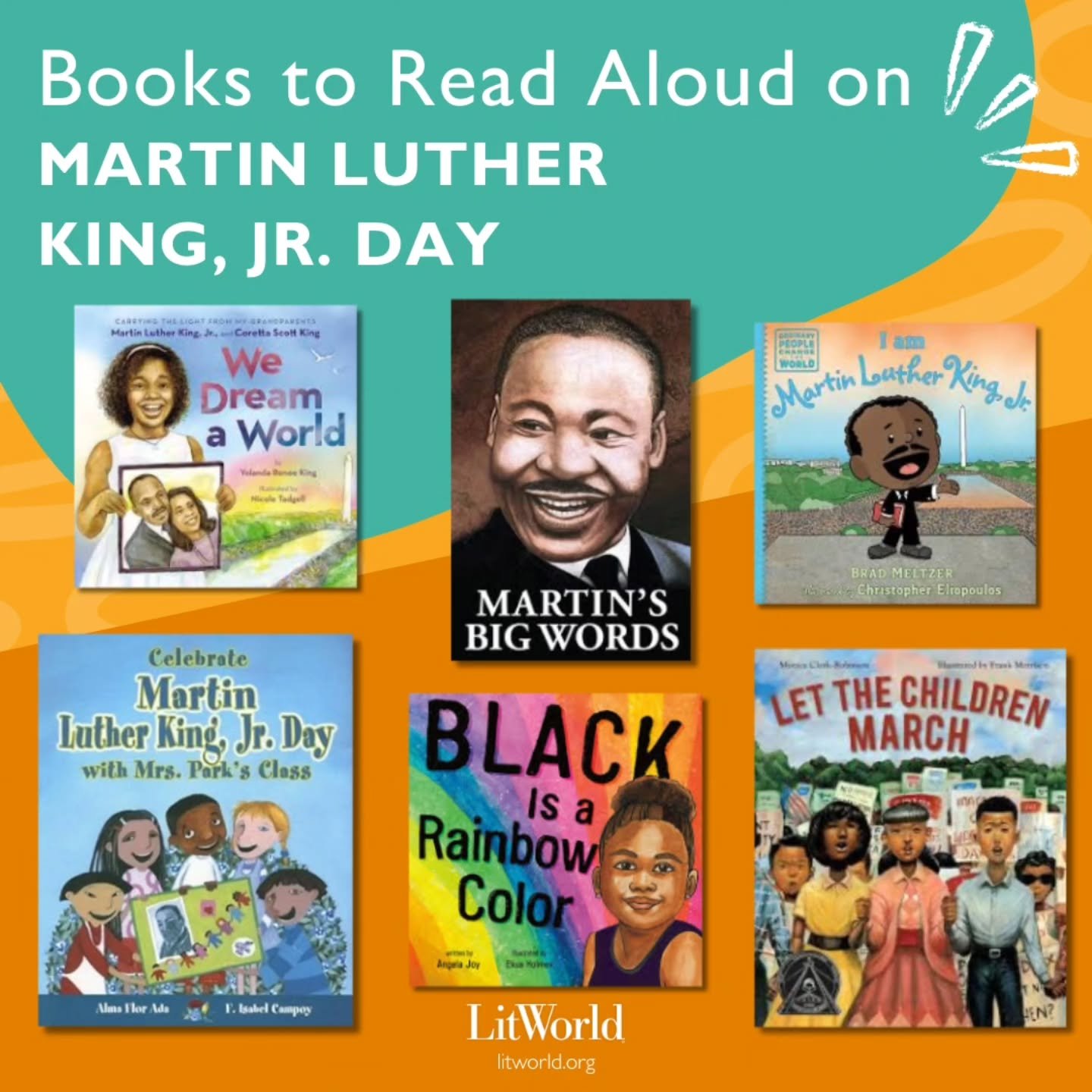 Get ready for World Read Aloud Day by celebrating the extraordinary life and work of Dr. Martin Luther King, Jr. with these beautiful books. 📖 #WorldReadAloudDay #WRAD26
