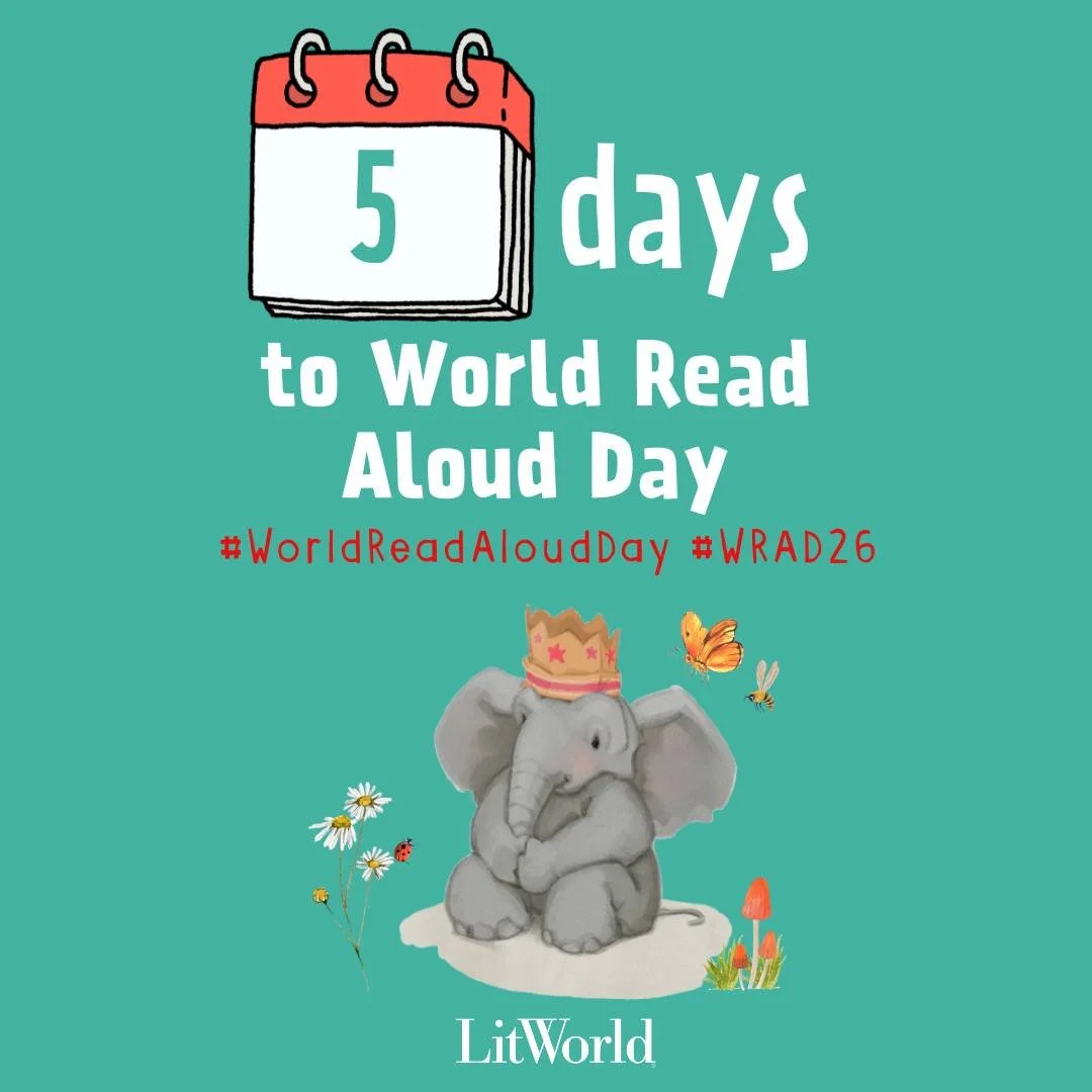The countdown continues! Just five short days until World Read Aloud Day 2026! Our 2026 theme, "Celebrate Learning" recognizes the power of the read-aloud as a vehicle for knowledge. Visit worldreadaloudday.org for ideas on how to plan your
