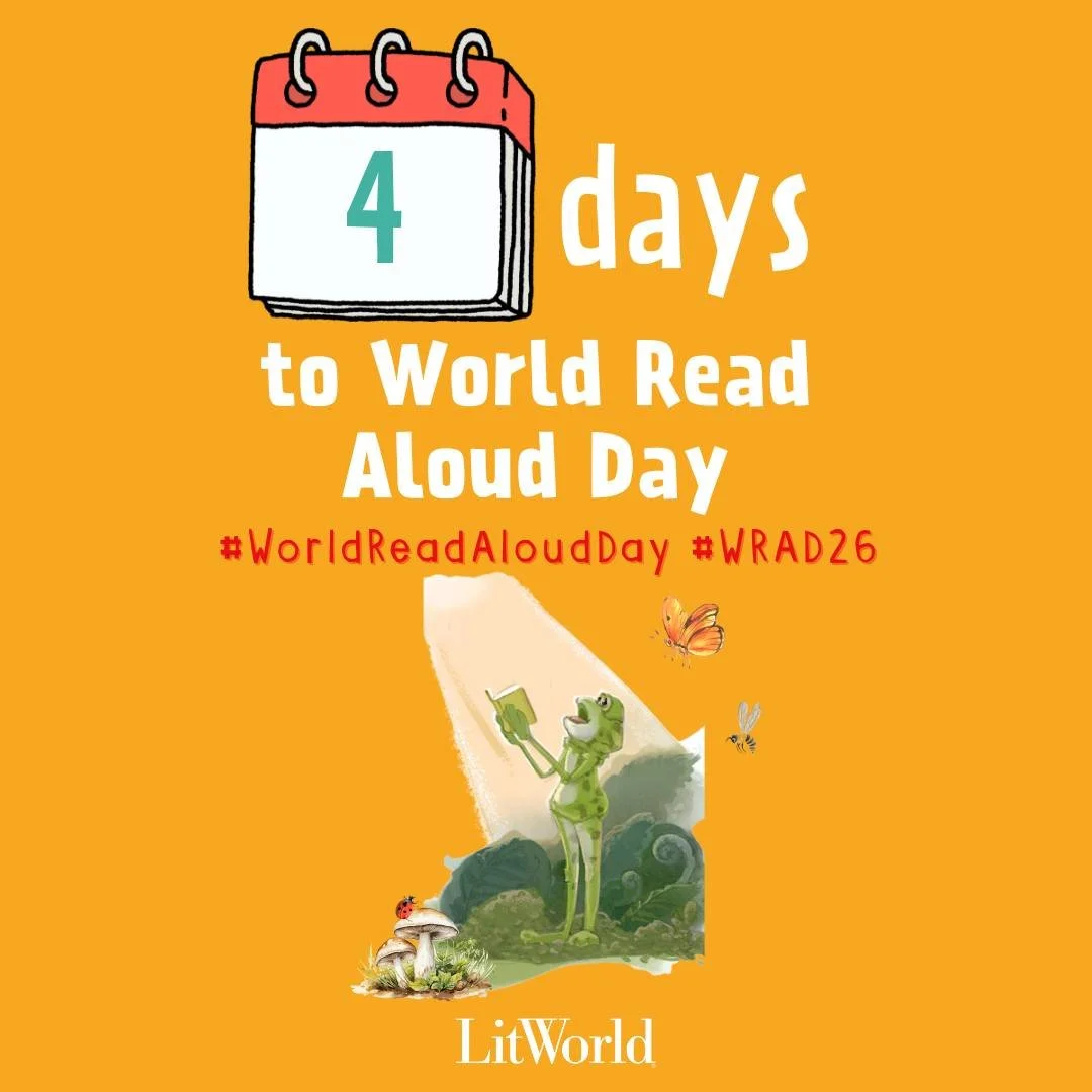 The countdown continues! Just four short days until World Read Aloud Day 2026! Our 2026 theme, "Celebrate Learning" recognizes the power of the read-aloud as a vehicle for knowledge. Visit worldreadaloudday.org for ideas on how to plan your