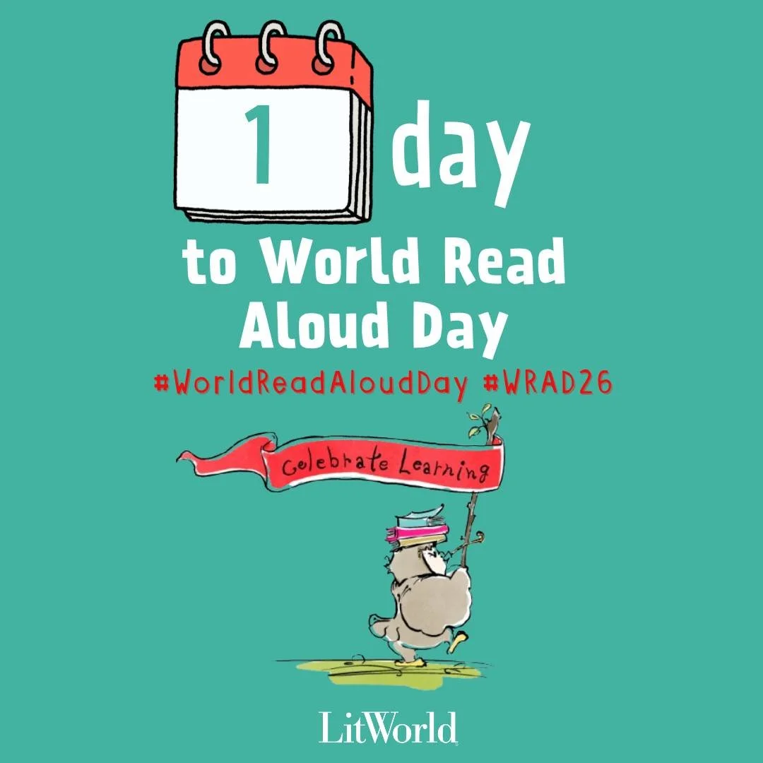 One day left! World Read Aloud Day is officially tomorrow! Thank you to all our sponsors and partners, and all the authors, educators, librarians, and parents who have worked so hard to prepare for WRAD 2026. We're so excited to finally be here, and 