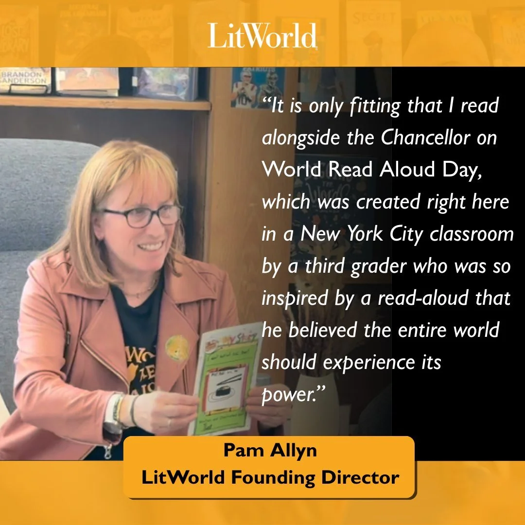 When our founding Executive Director @pamallyn read aloud with NYC Public Schools Chancellor @doechancellor, it was the culmination of a movement that began sixteen years ago, when a third grader in a NYC classroom wondered aloud why there wasn't a d