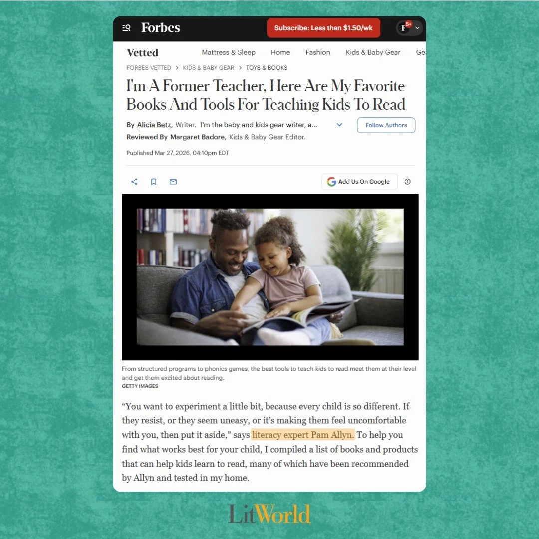 "Learning to read is ineffably, mysteriously magical." LitWorld's Founding Director Pam Allyn was featured on Forbes.com (@forbes)! Find the link to the article in our stories.📚