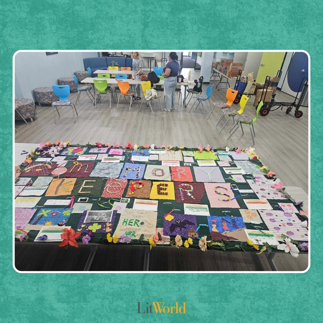Putting finishing touches on the @gsheartofnj Memory Keepers Quilt - a testament to the power of intergenerational storytelling and coalition building! Learn more about the Memory Keepers Project at litworld.org.