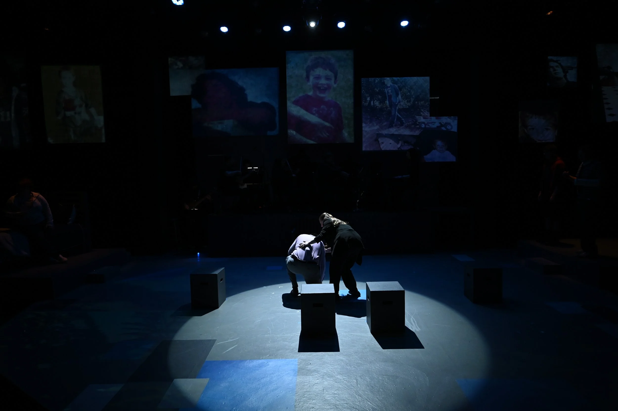 Larry Murphy's (Played by Andrew Wilson Jr.) "You Will be Found" breakdown from a montage of Connor's baby photos. Our projections designer Phillip Rast used photos from the actor who plays Connor's real childhood photos.