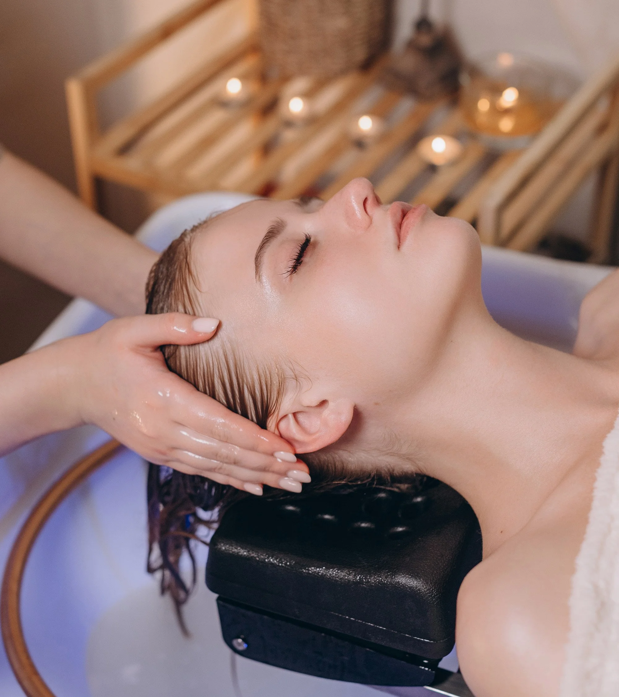 The head spa's relaxing elixir treatment.