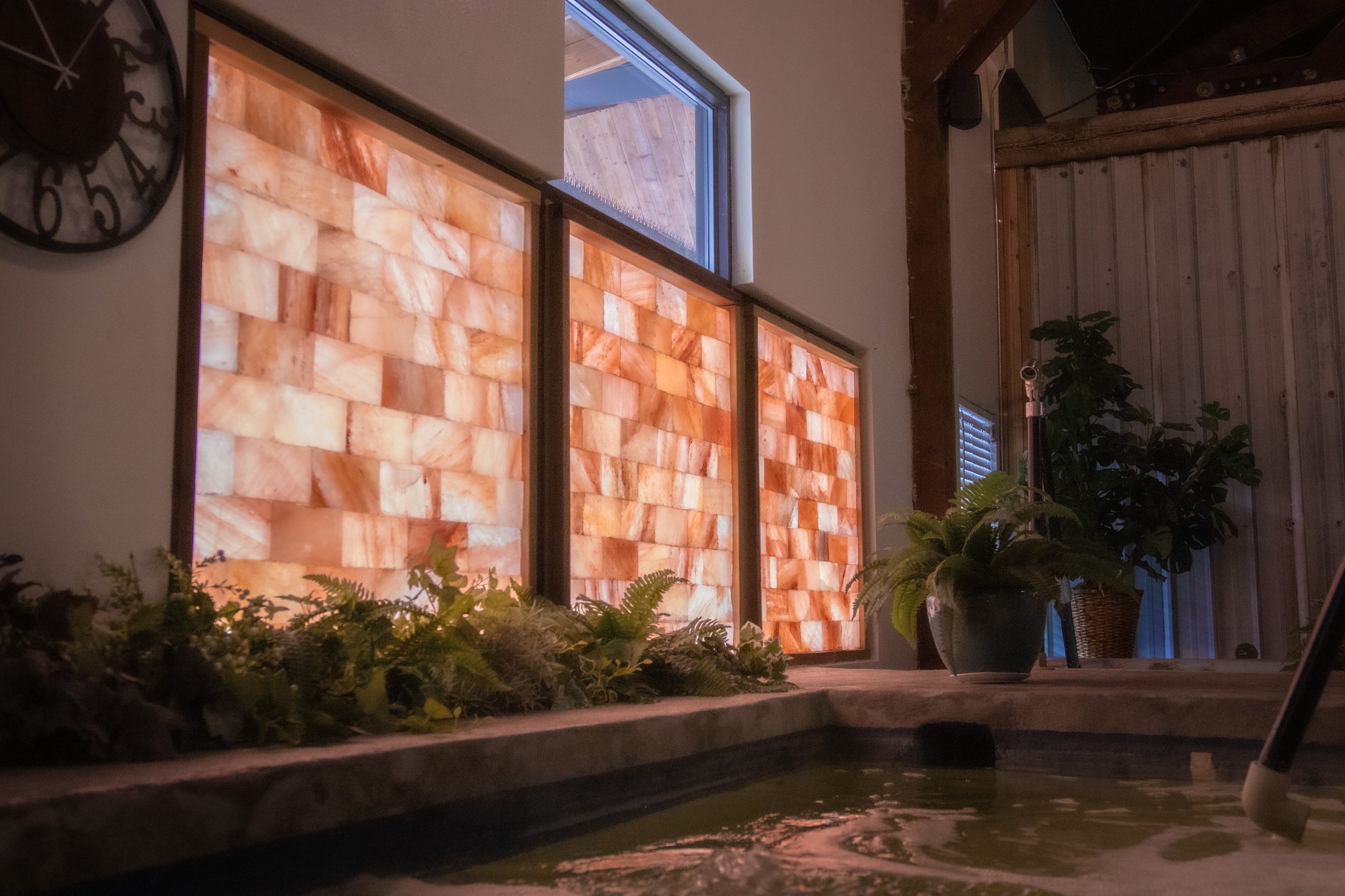 The Himalayan Salt wall channels healing energy in our Wellness Oasis.