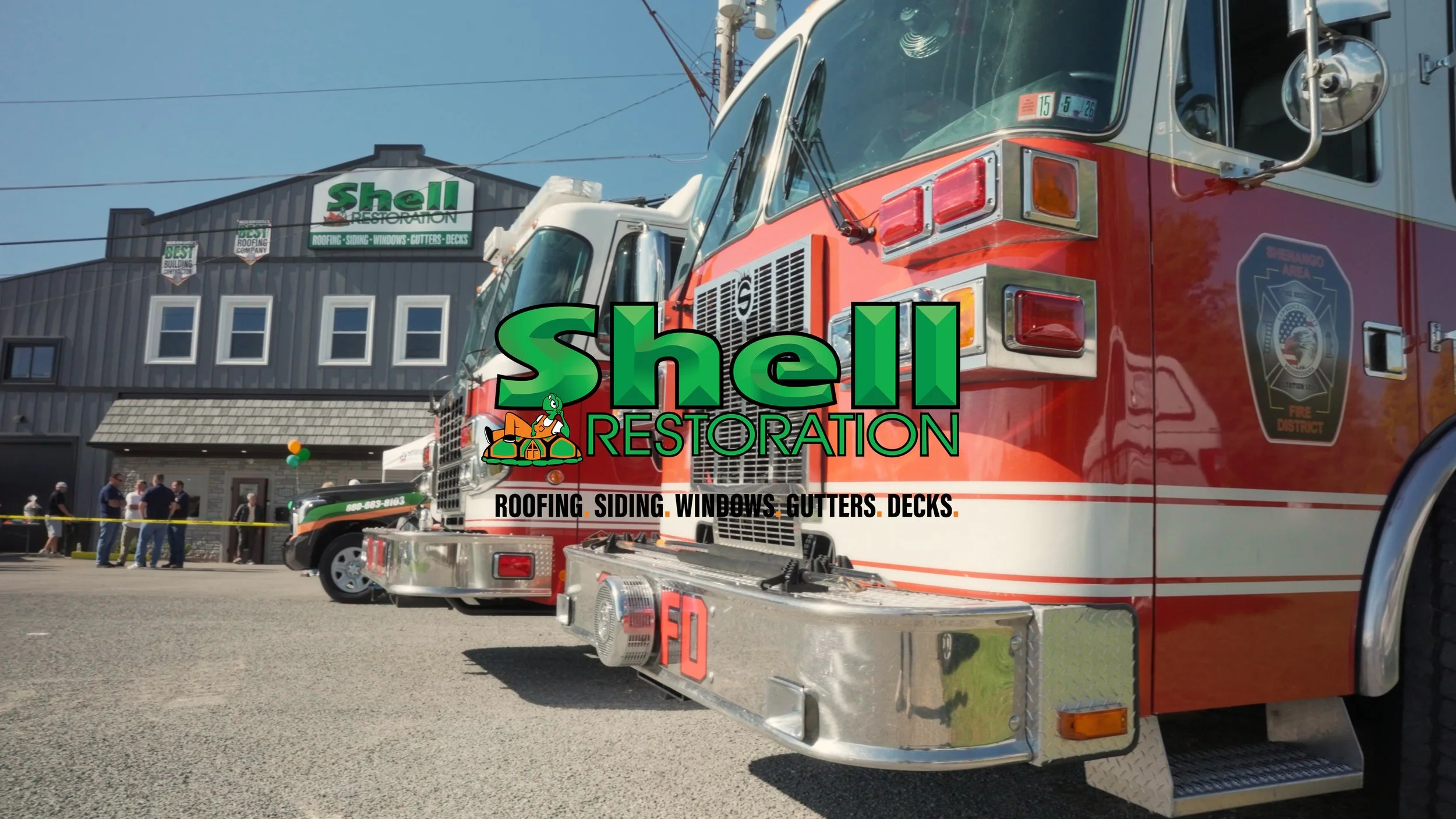 Fire Truck outside of Shell Restoration Showroom