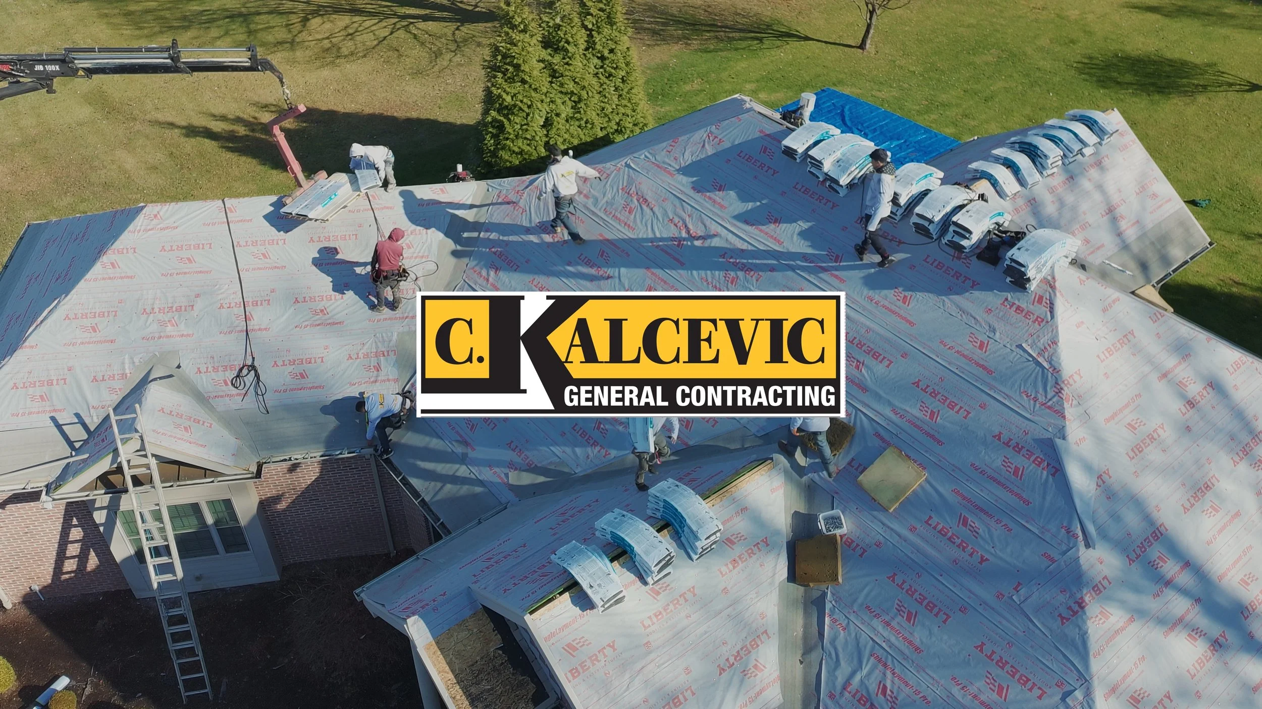 Pittsburgh Contractors on top of roof