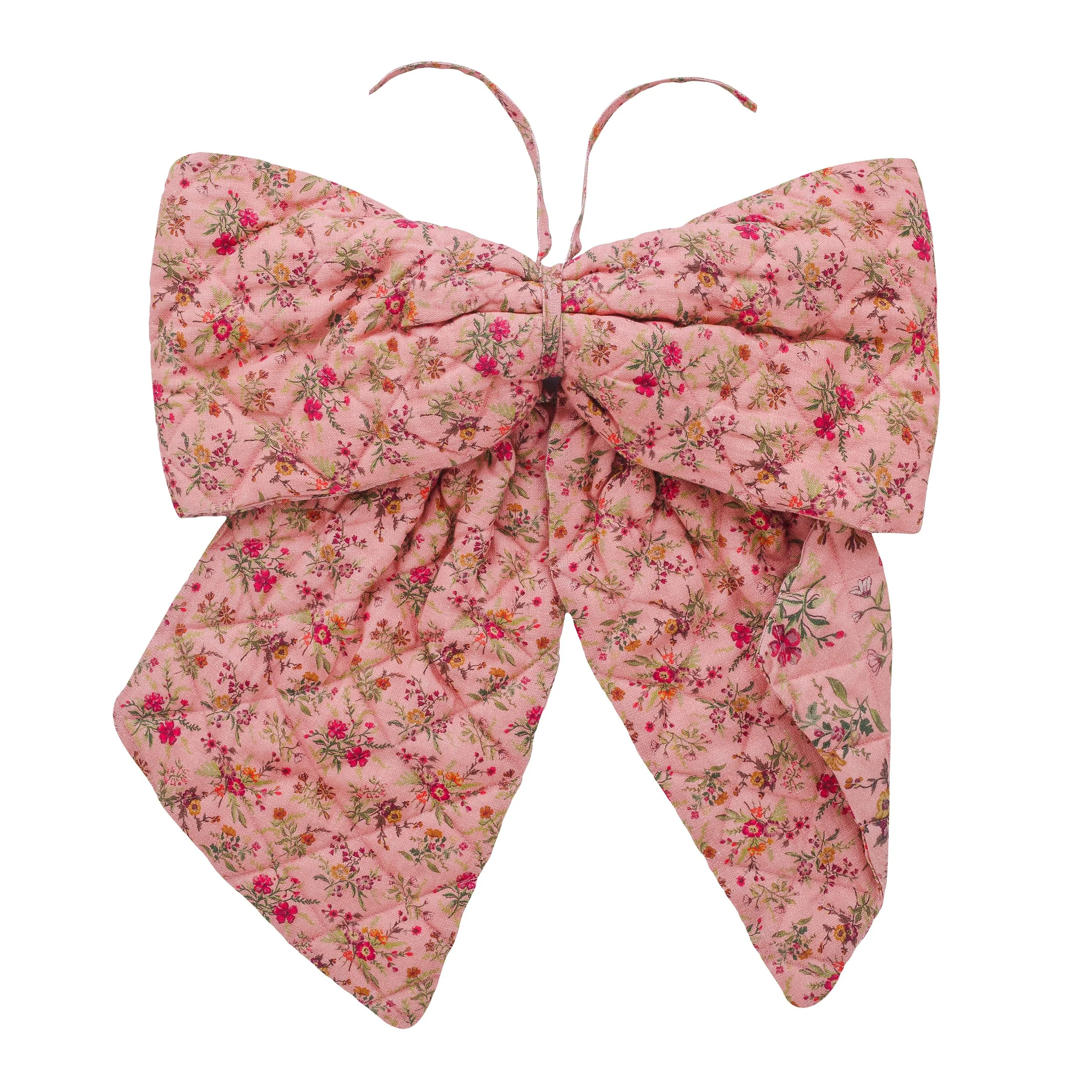 Prairie floral quilted bow, peony