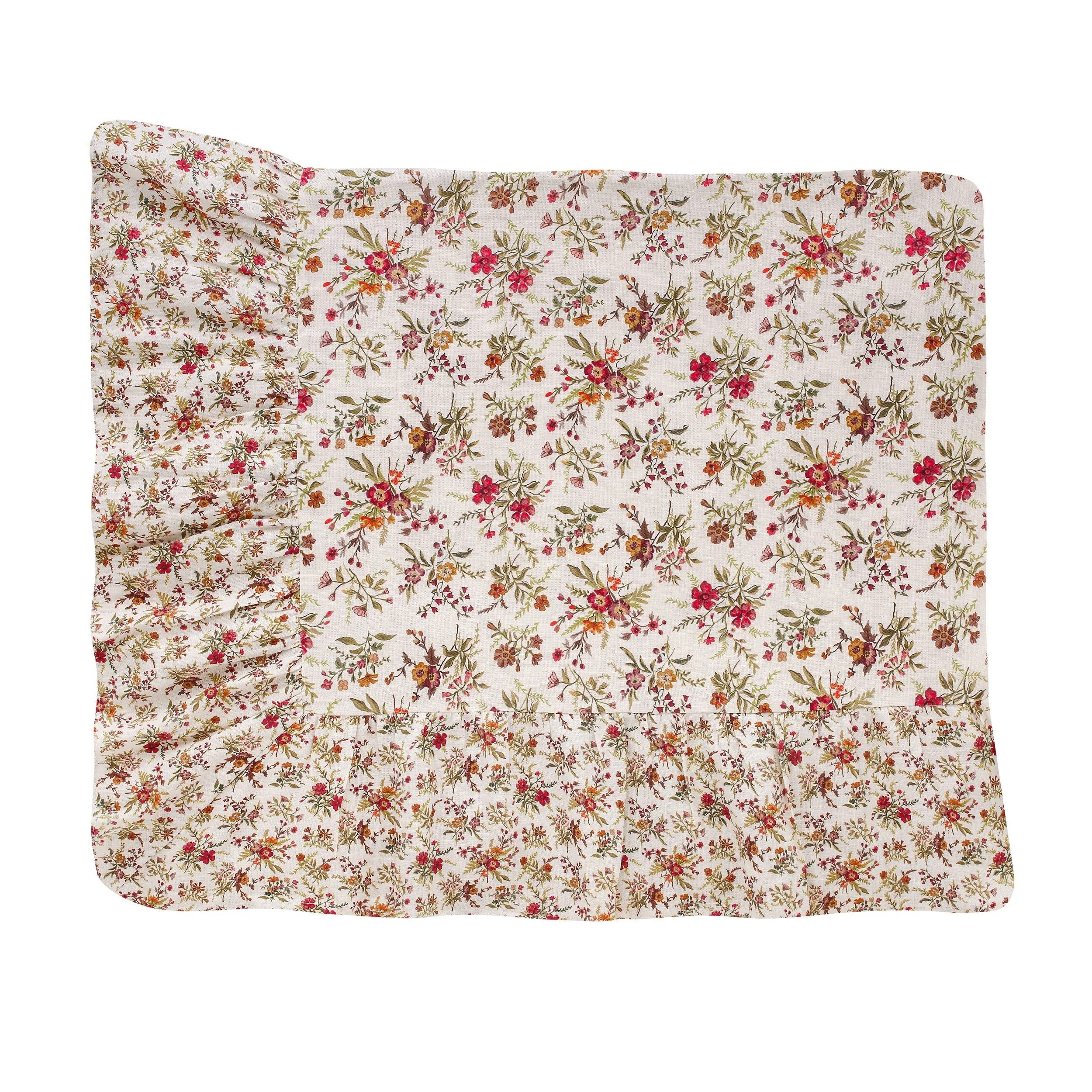Prairie floral tablecloth, cream