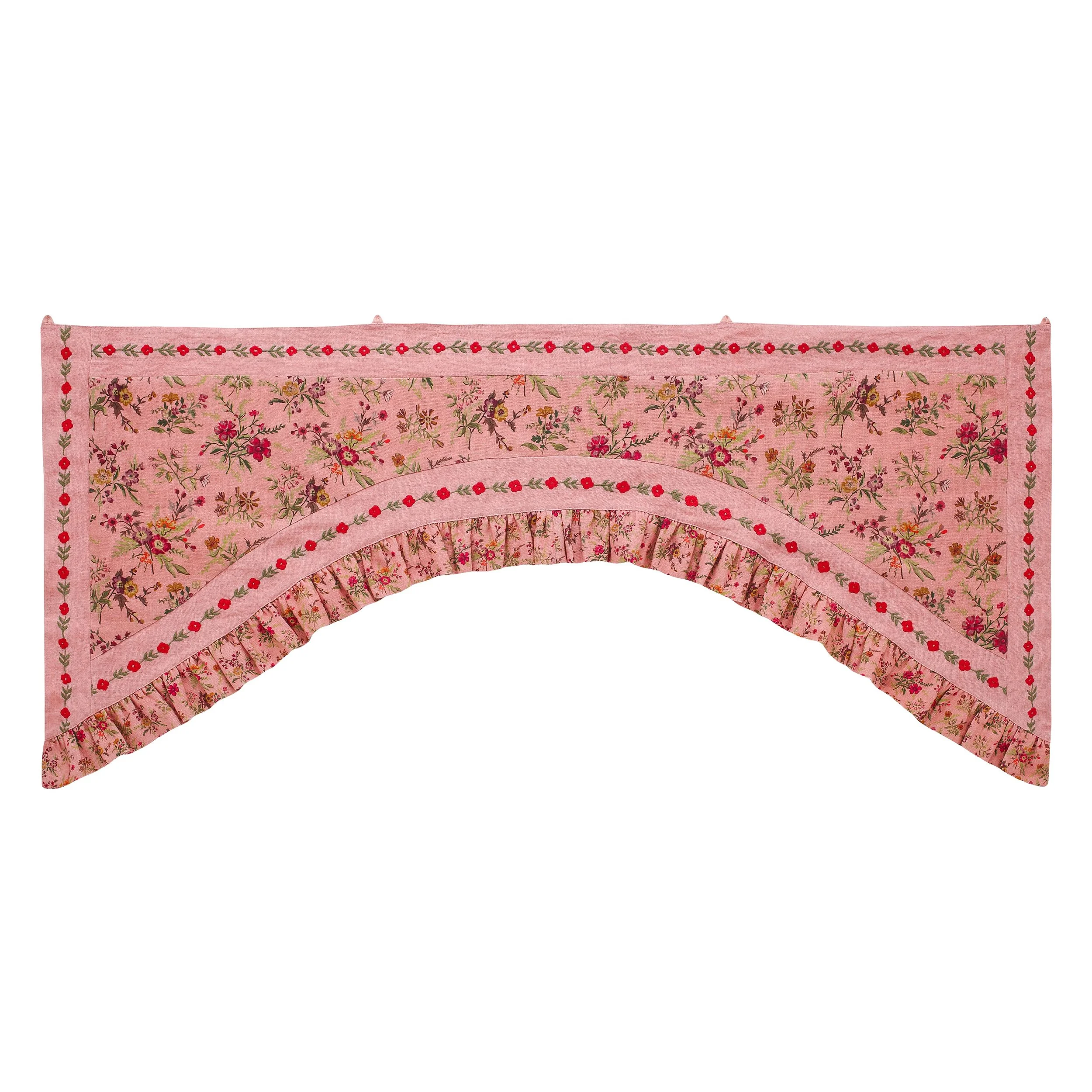 REPEAT Prairie floral embroidered toran, peony - NOVEMBER DELIVERY