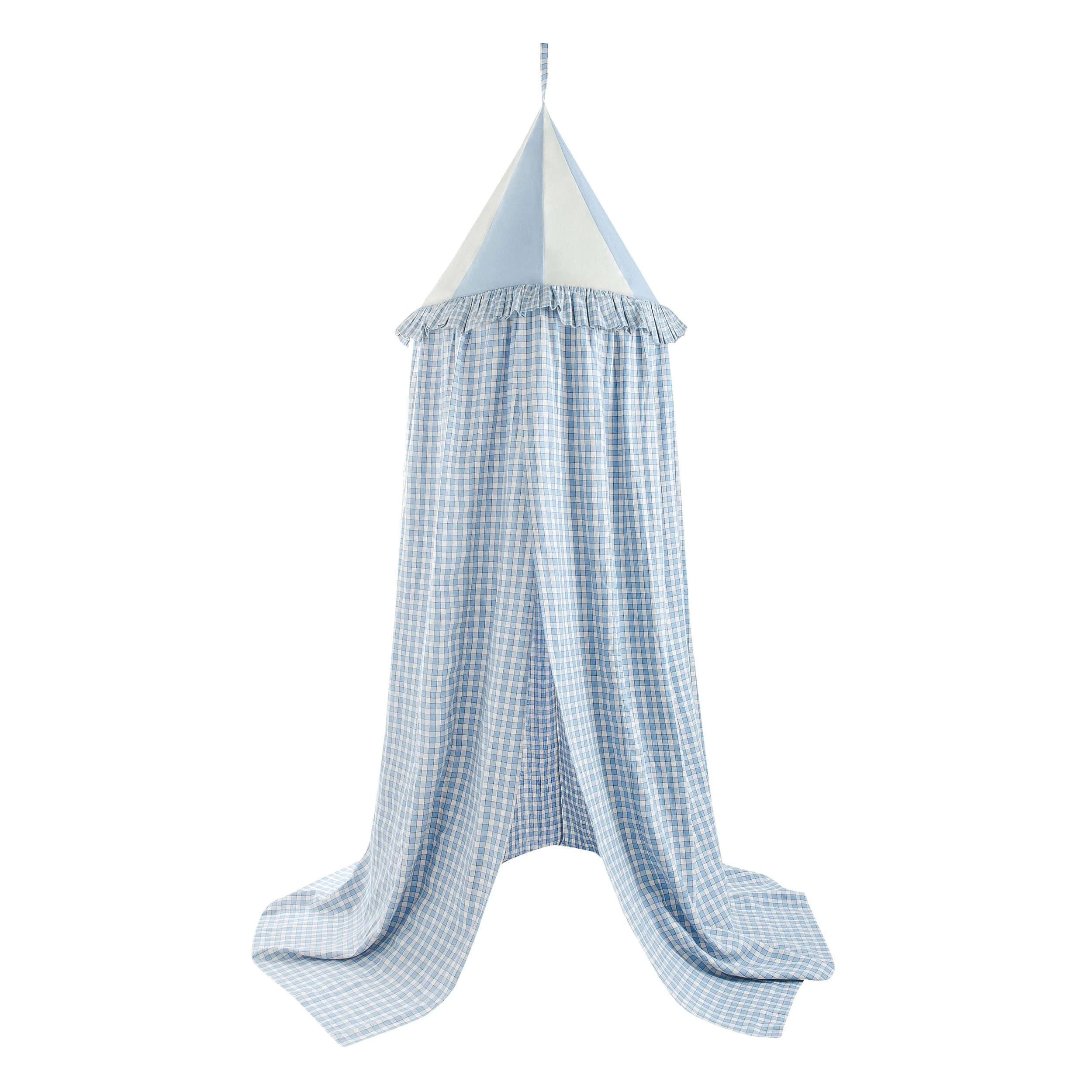 Gingham canopy, cornflower
