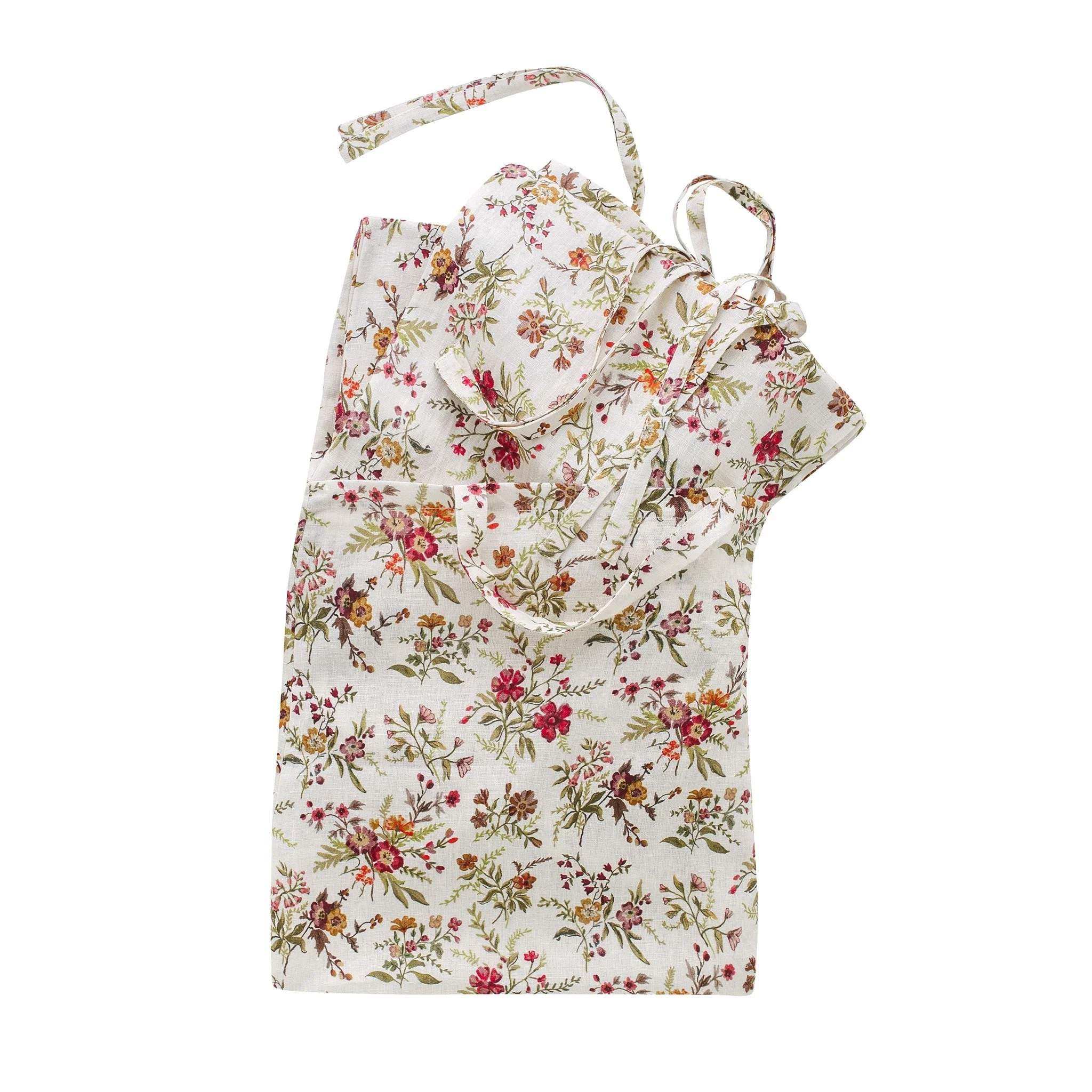Prairie floral curtains in a bag, cream