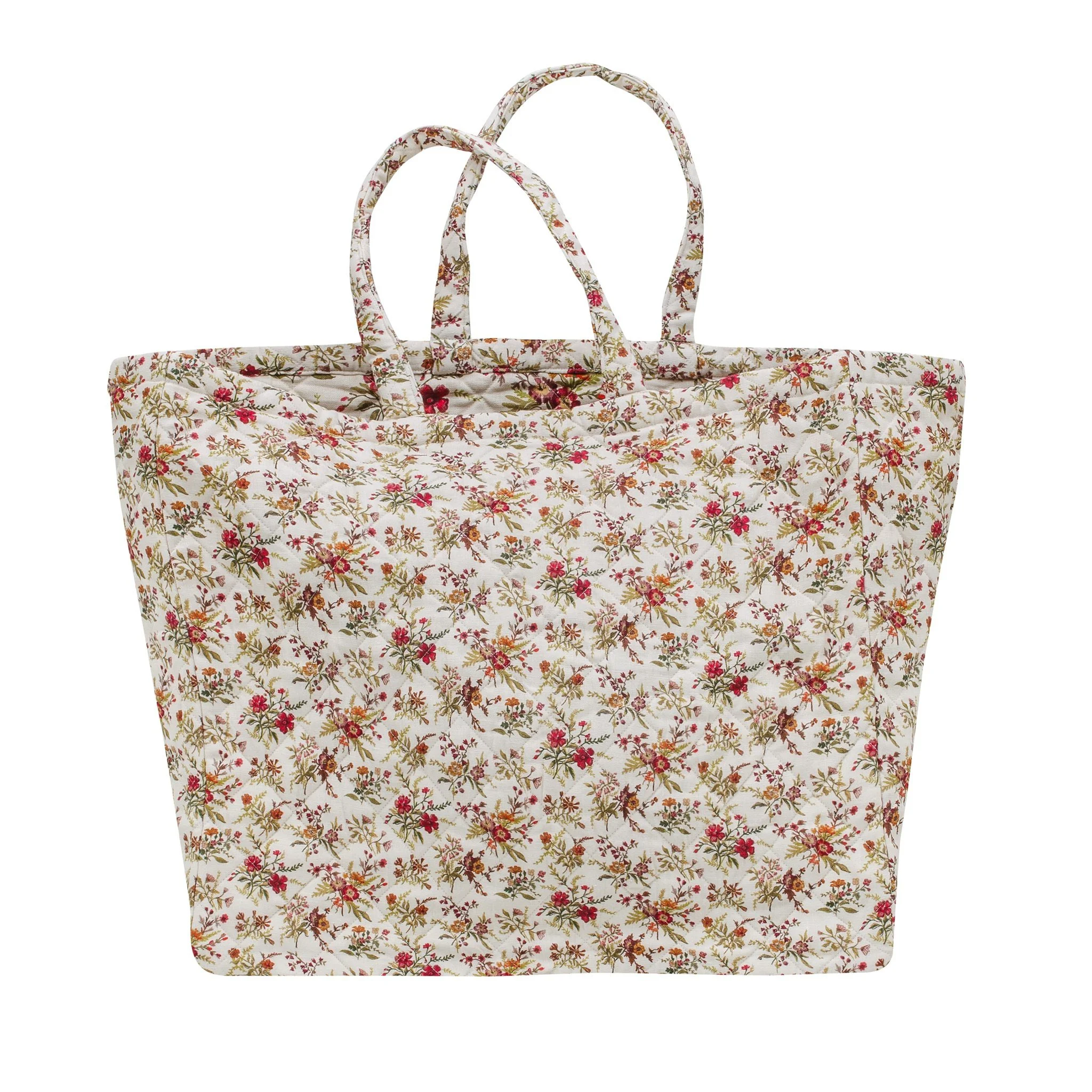 Prairie floral quilted bag, cream