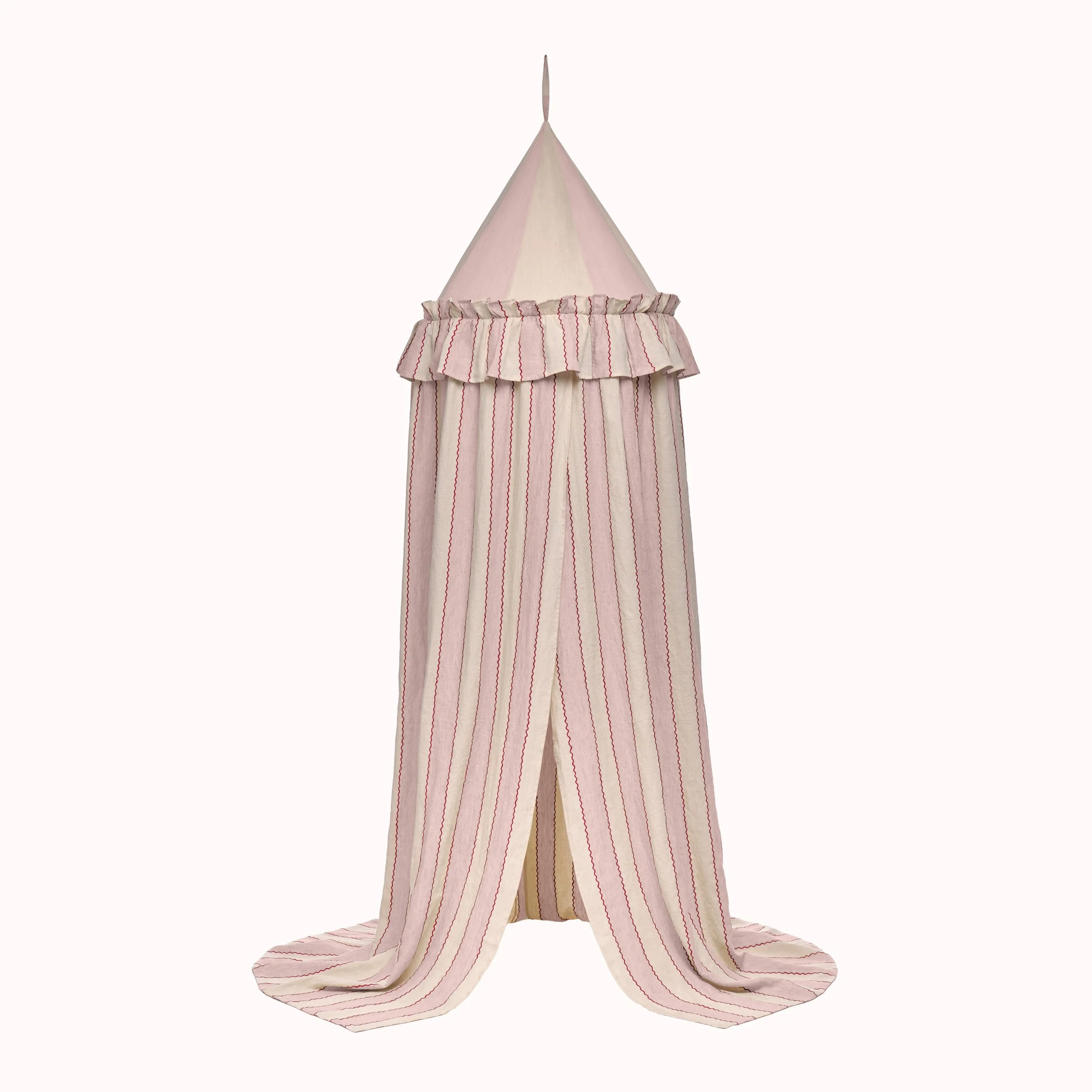 Marionette Stripe embroidered canopy, pink