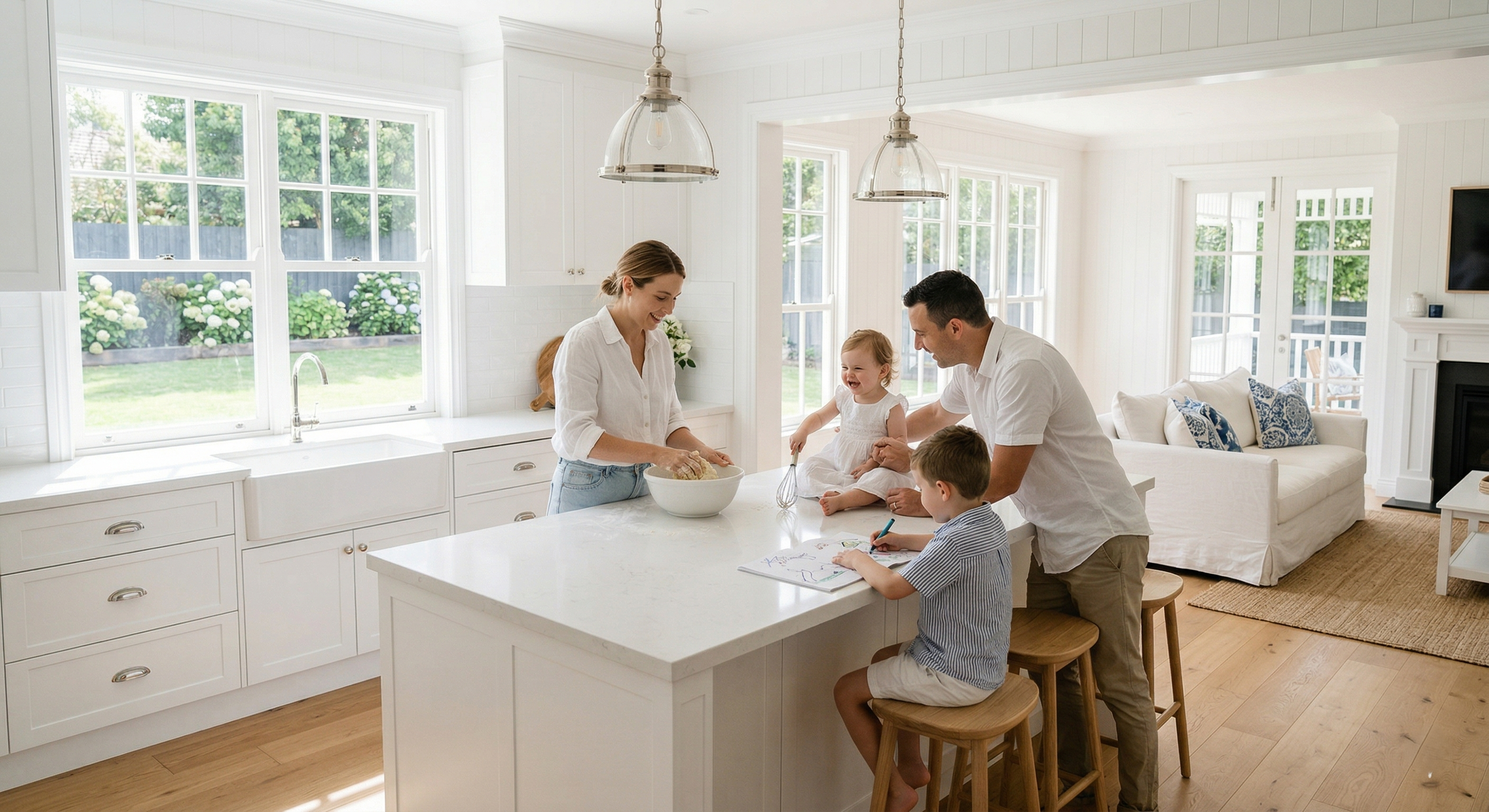 family in the kitchen