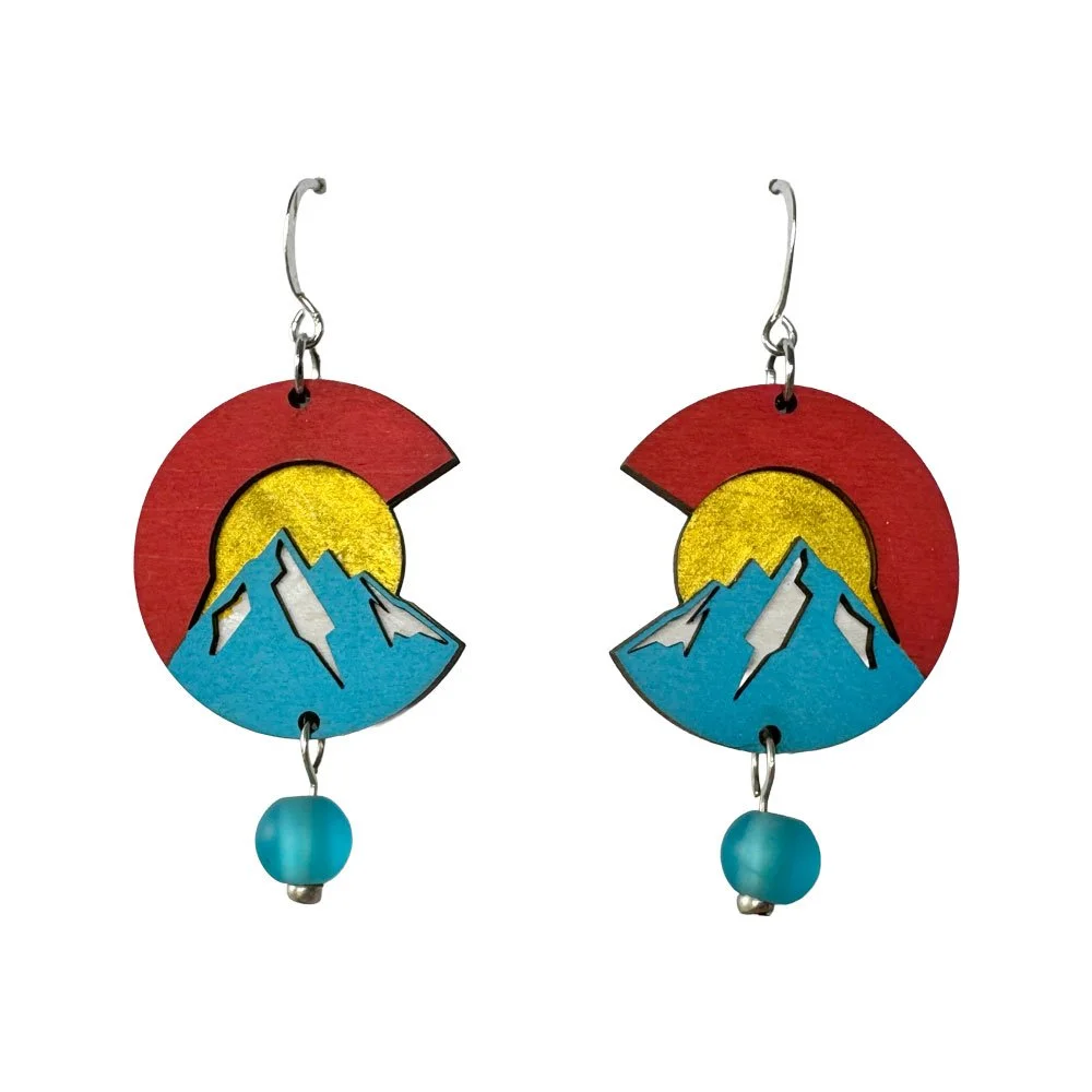 Golden Sun Mountain Peak Earrings