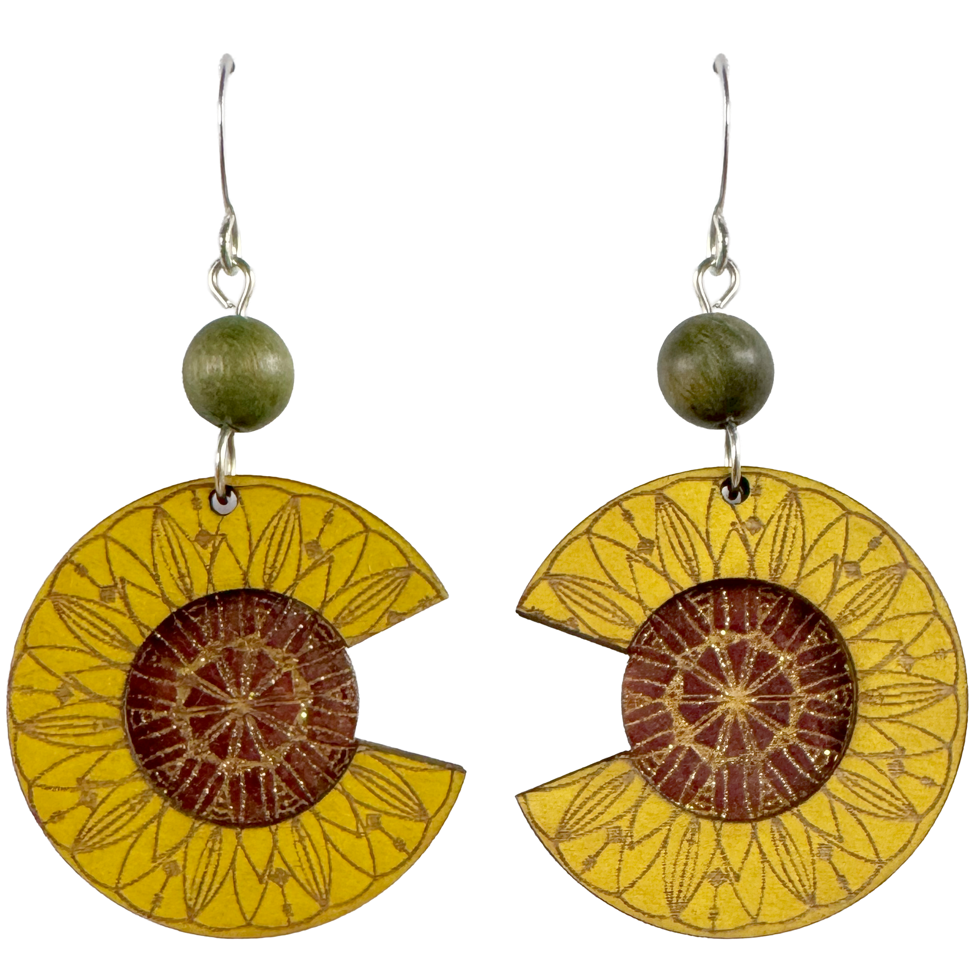Sacred Geometry Sunflower Earrings