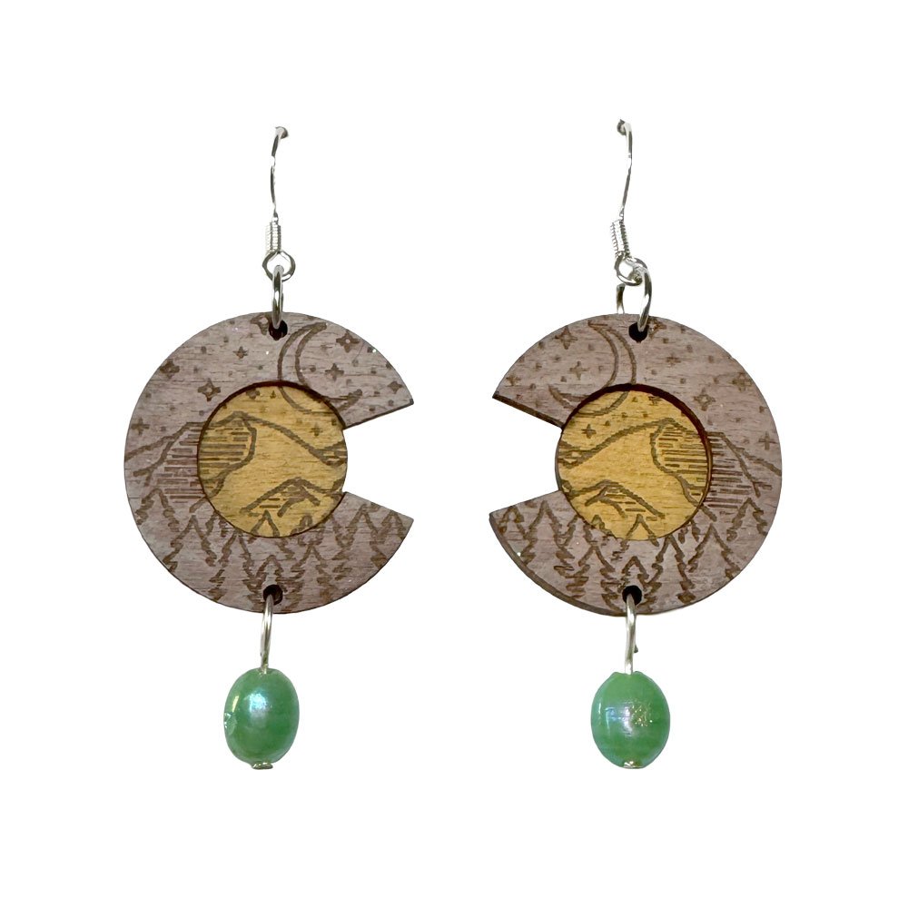 Mountain and Night Sky Earrings