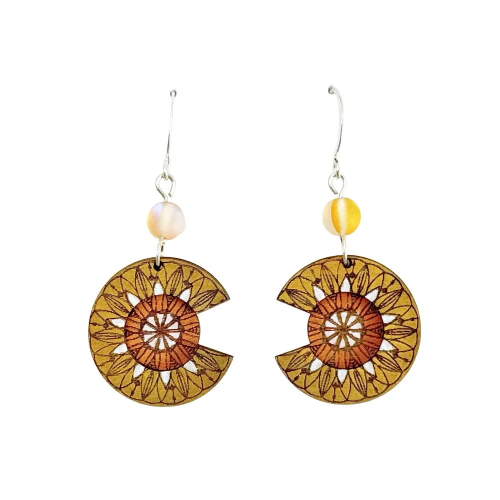 Sunlit Bloom Mandala Earrings
