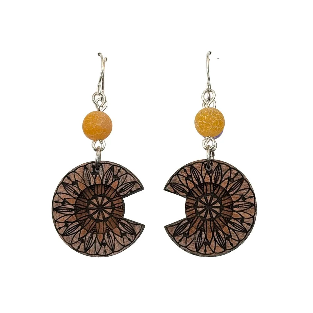 Copper Bloom Mandala Earrings