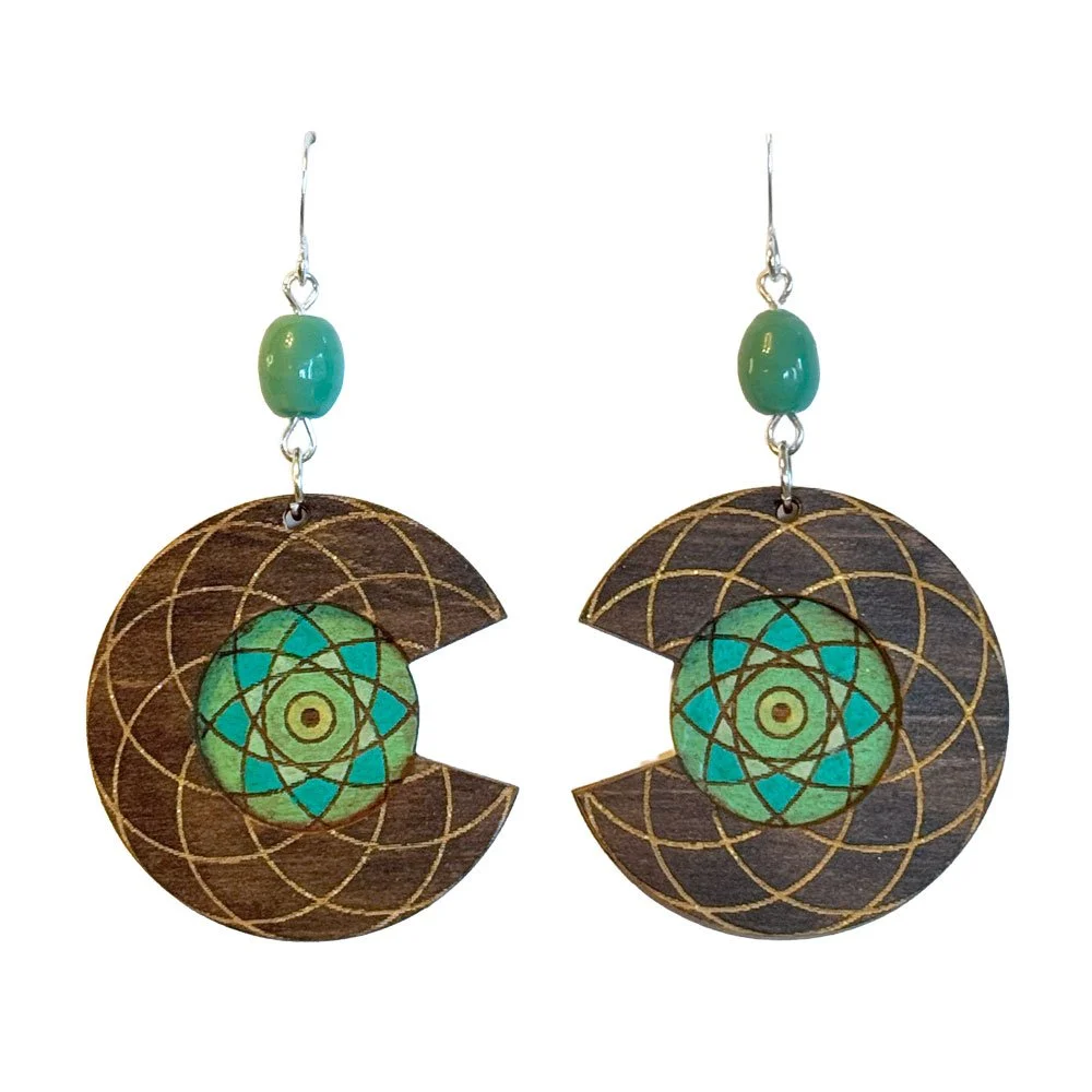 Earth & Emerald Sacred Geometry Earrings