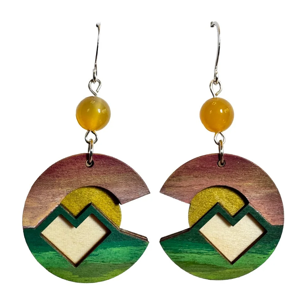 Golden Horizon Heart Earrings