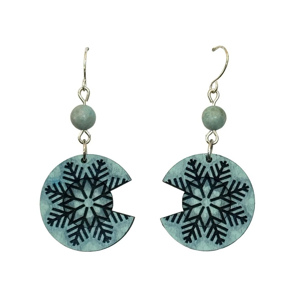 Ice Crystal Snowflake Earrings