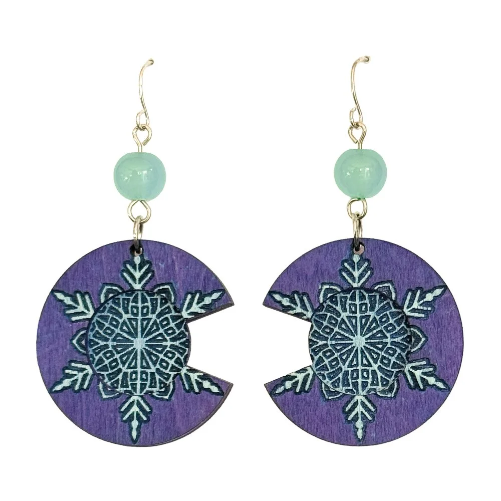 Mint Flurry Snowflake Earrings