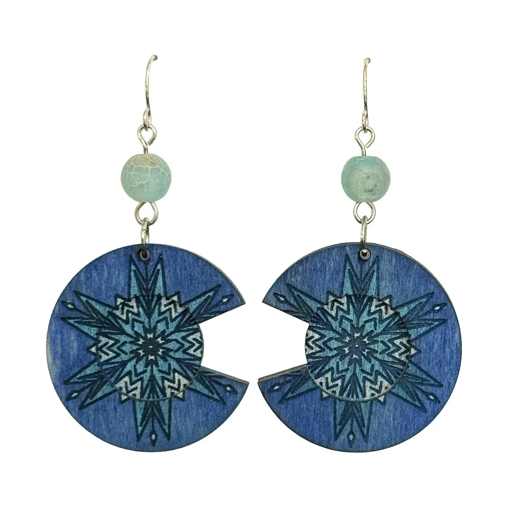 Frosted Twilight Snowflake Earrings