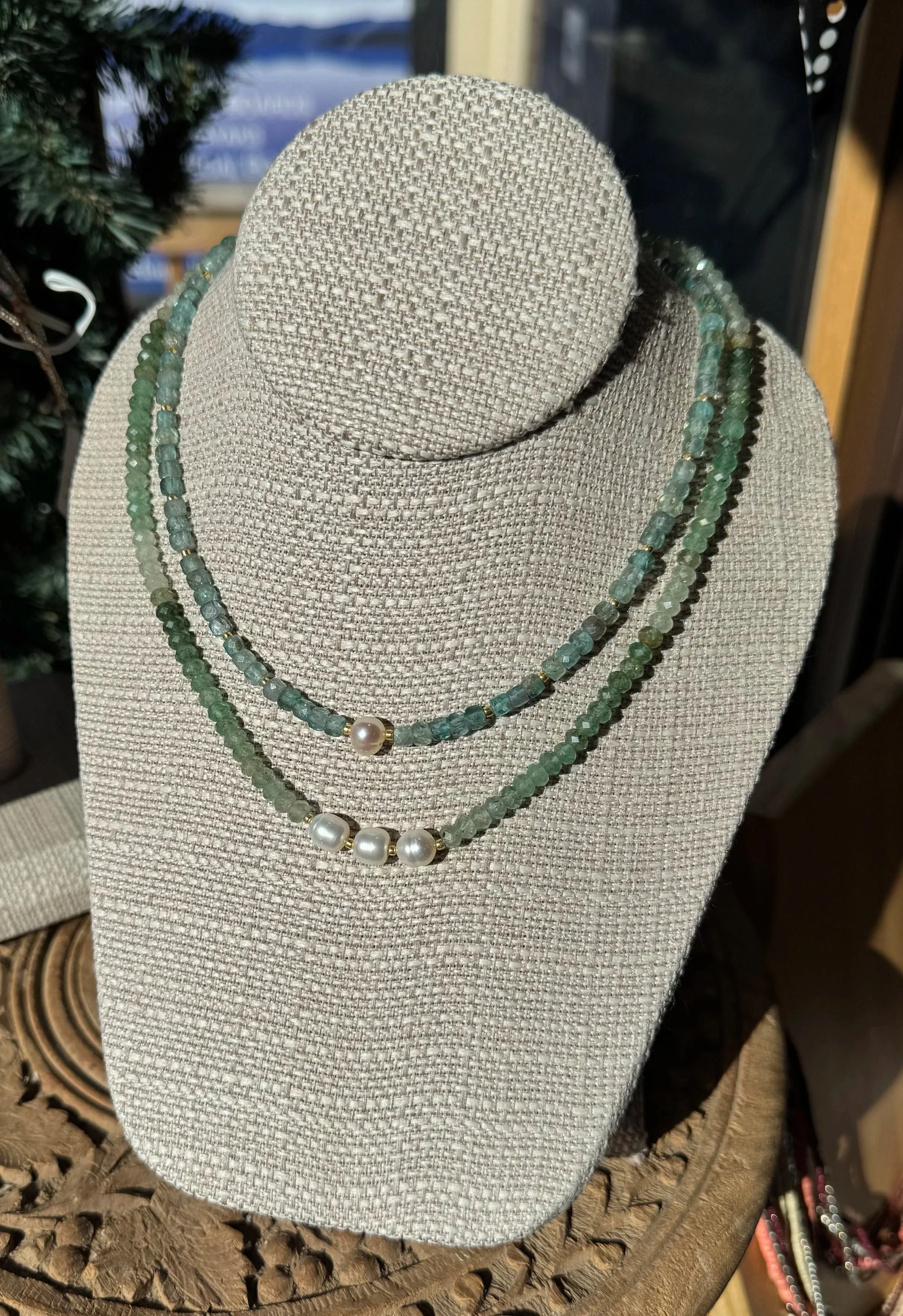 Tourmaline with Pearls