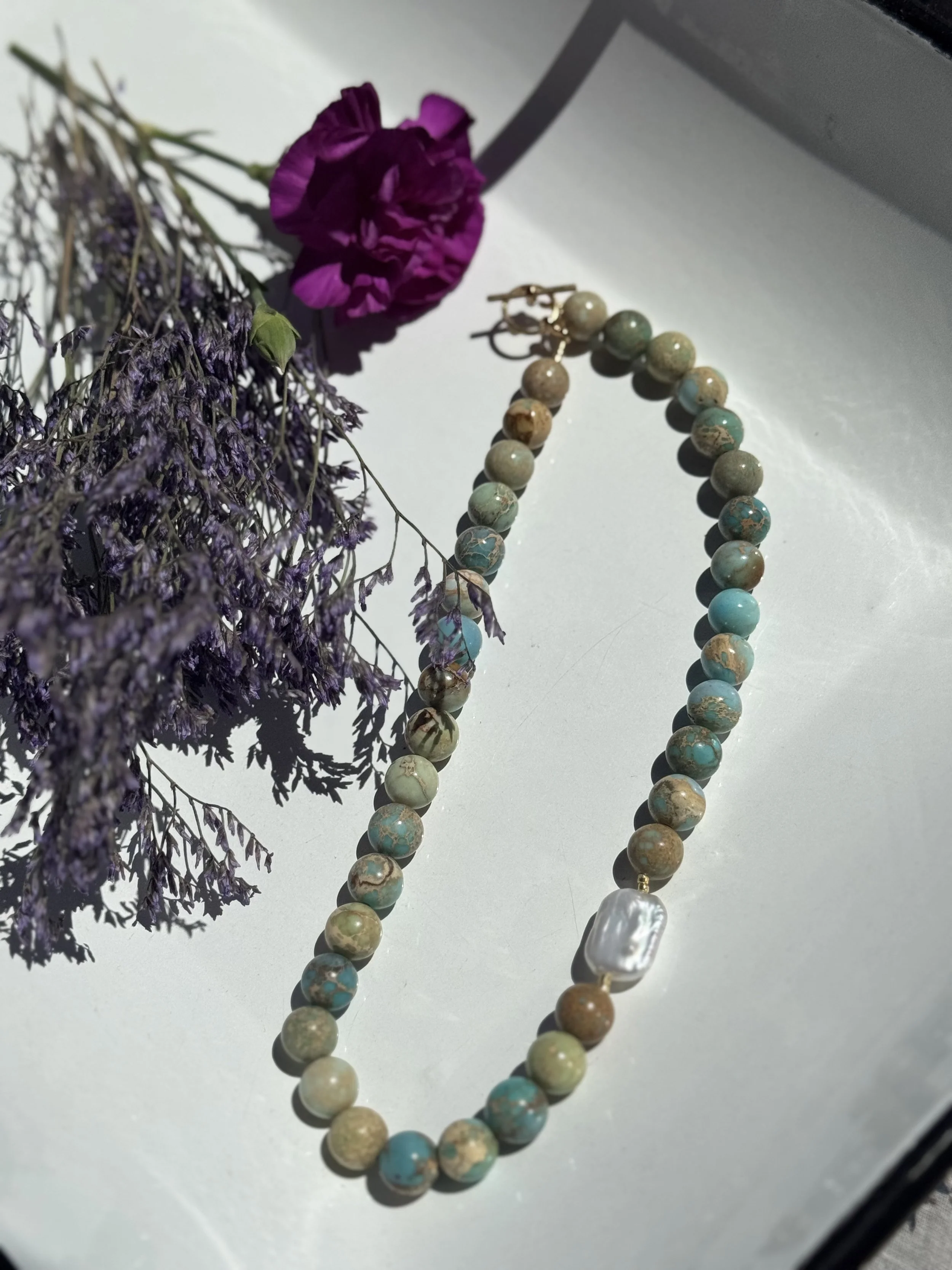 Dose of Dopamine - Imperial Jasper with Pearl