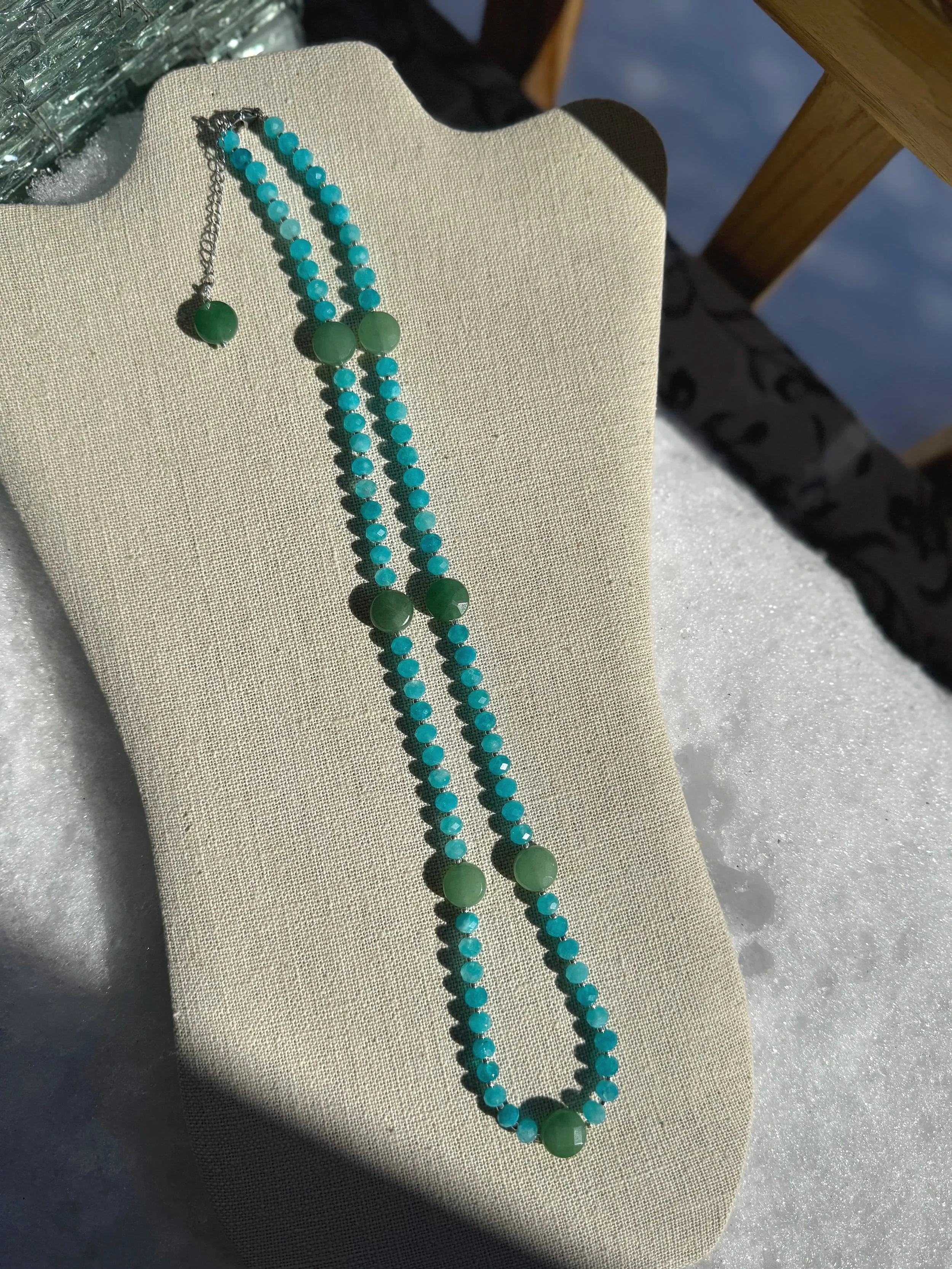 Green Aventurine & Peruvian Opal Necklace