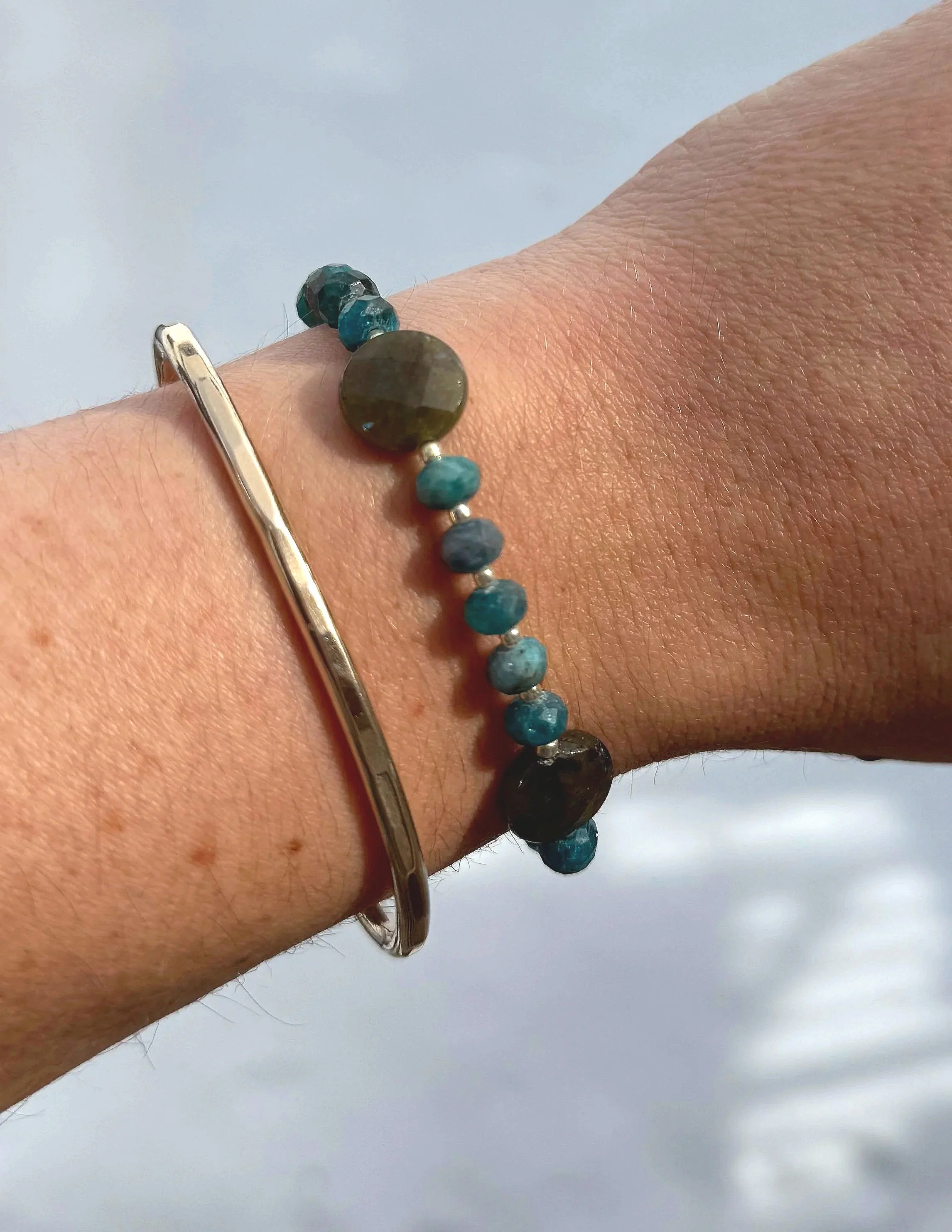 Blue Apatite & Labradorite Bracelet