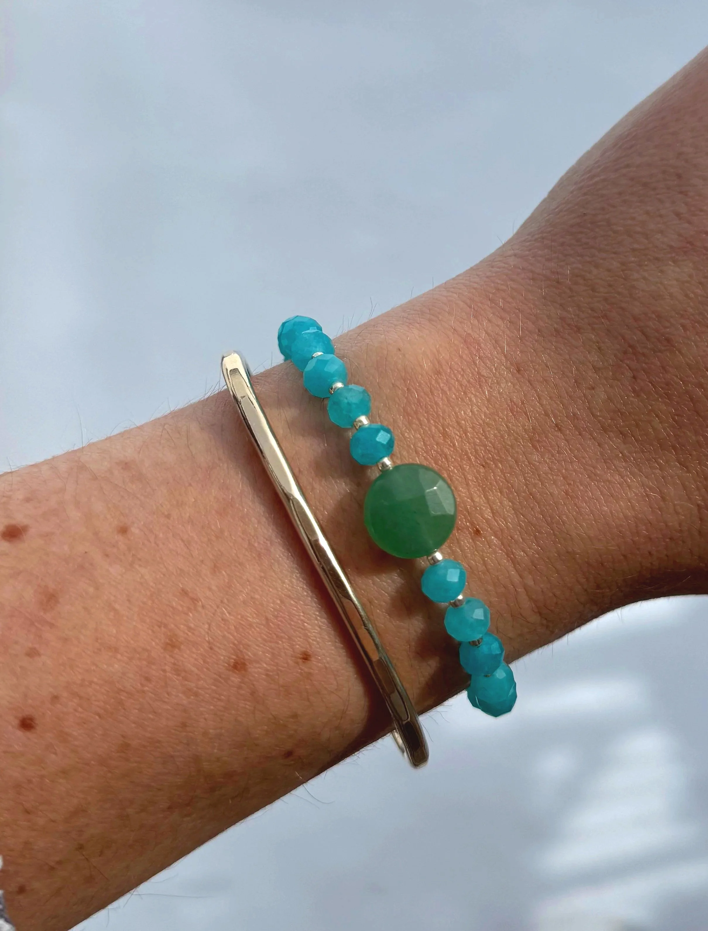 Green Aventurine & Peruvian Opal Bracelet