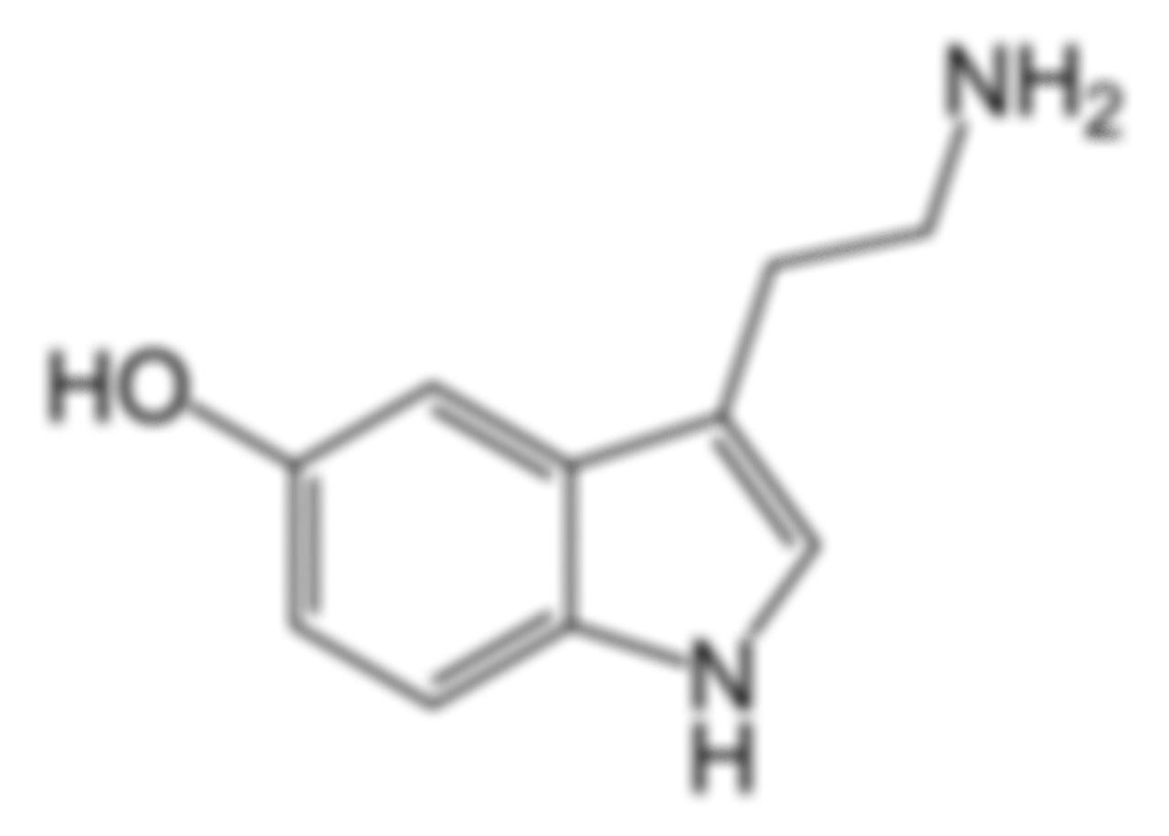 Darstellung der chemischen Struktur von Serotonin.
