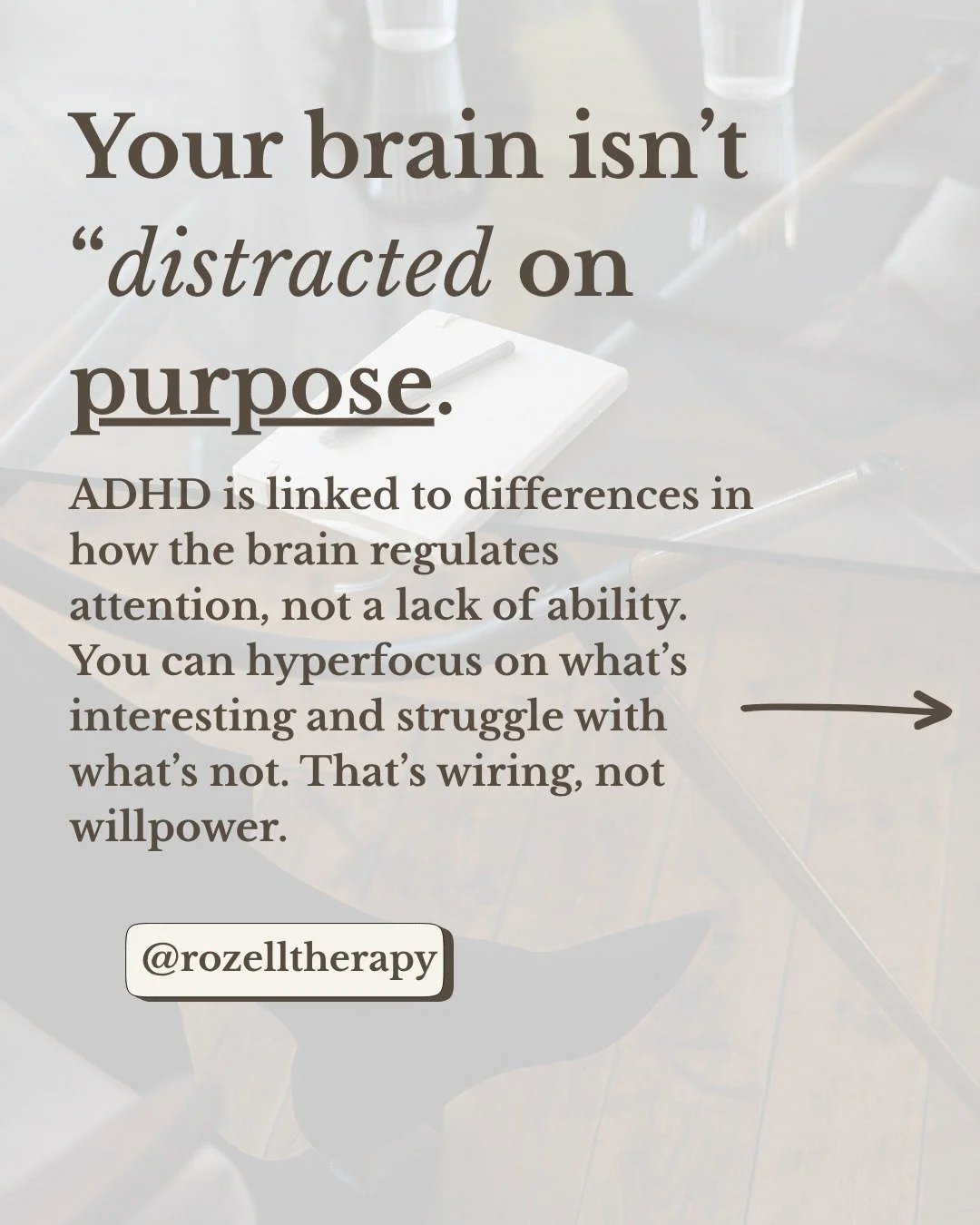 Your brain isn&rsquo;t broken, it&rsquo;s wired differently.
ADHD affects motivation, attention, emotion, and how you process time, but none of that is a reflection of your effort or character.

When you understand the why behind your struggles, you 