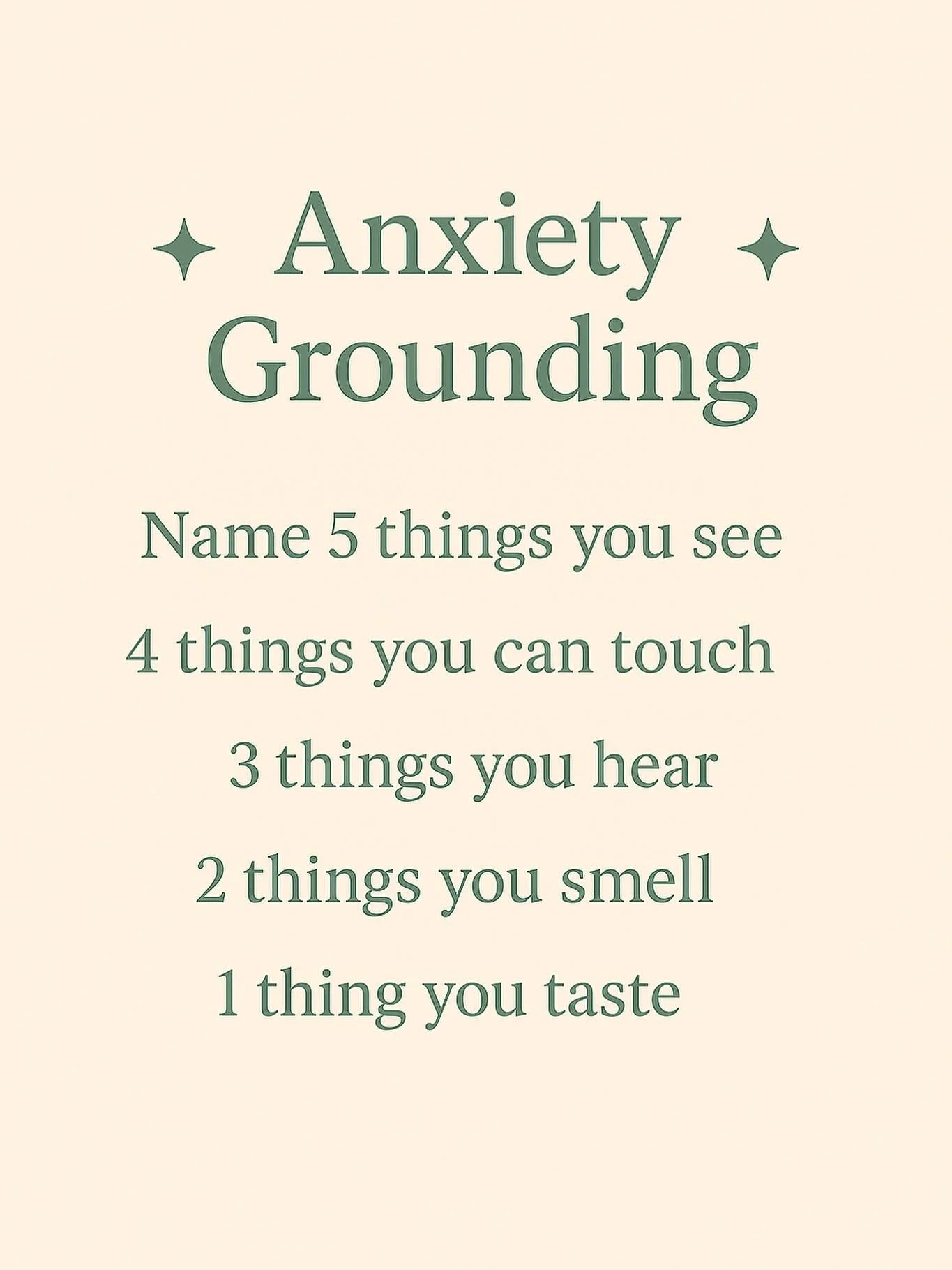 ✨ Feeling anxious? Try this grounding exercise to bring yourself back to the present moment. 🌱

#anxietysupport #anxiousmind #groundingtechniques