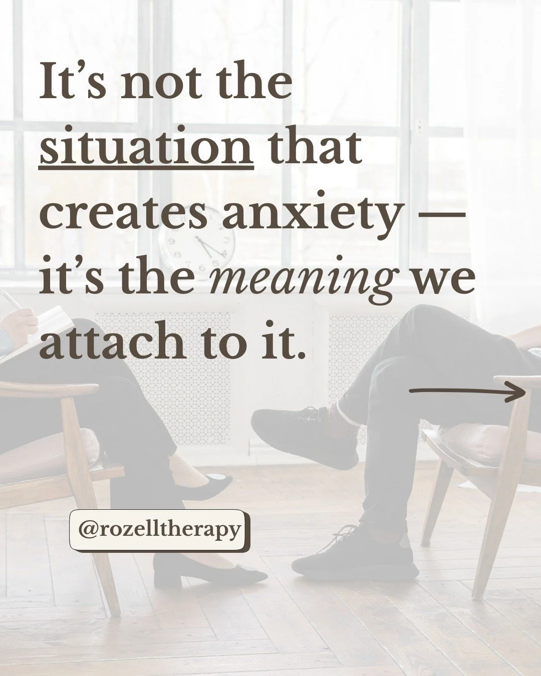 Anxiety isn&rsquo;t just &ldquo;in your head.&rdquo; It&rsquo;s your body reacting to a thought it believes is true. Reframing these thoughts doesn&rsquo;t erase feelings, it helps us understand where they come from and create new pathways forward.

