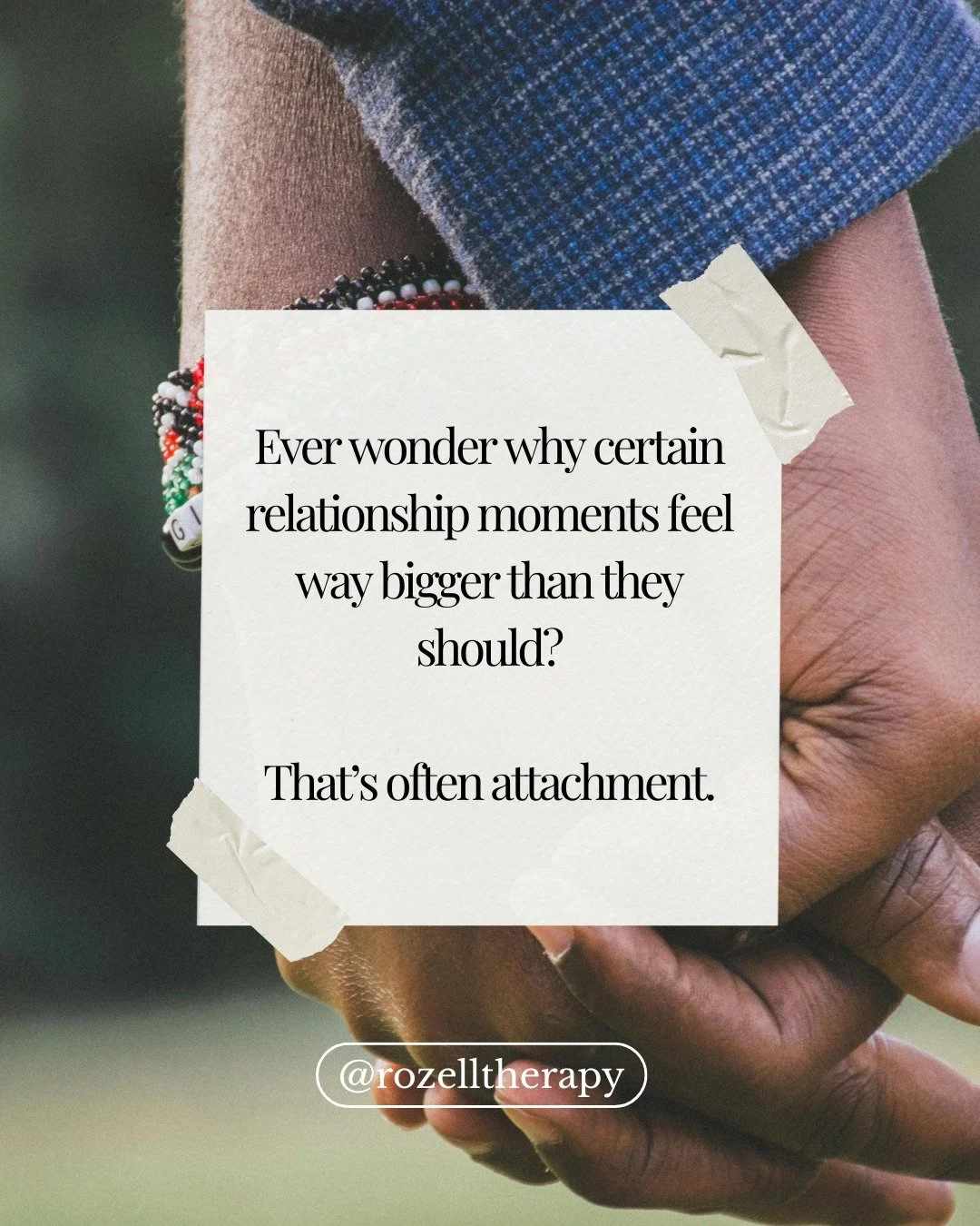 Ever wonder why relationships can feel so intense sometimes?
That&rsquo;s often attachment showing up &mdash; not you being &ldquo;too much&rdquo; or &ldquo;too distant.&rdquo;

Attachment patterns are learned ways our nervous system tries to keep us