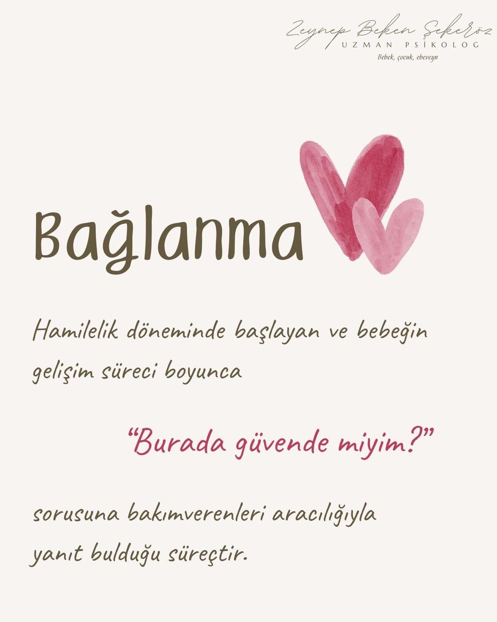 M&uuml;kemmel olmak değil; ihtiya&ccedil; anlarında tutarlı ve şefkatli kalabilmek
Bağlanma tam da burada şekillenir 🌱💞

#g&uuml;venlibağlanma #ebeveynlik #onarım #psikolojiksağlamlık #resilience