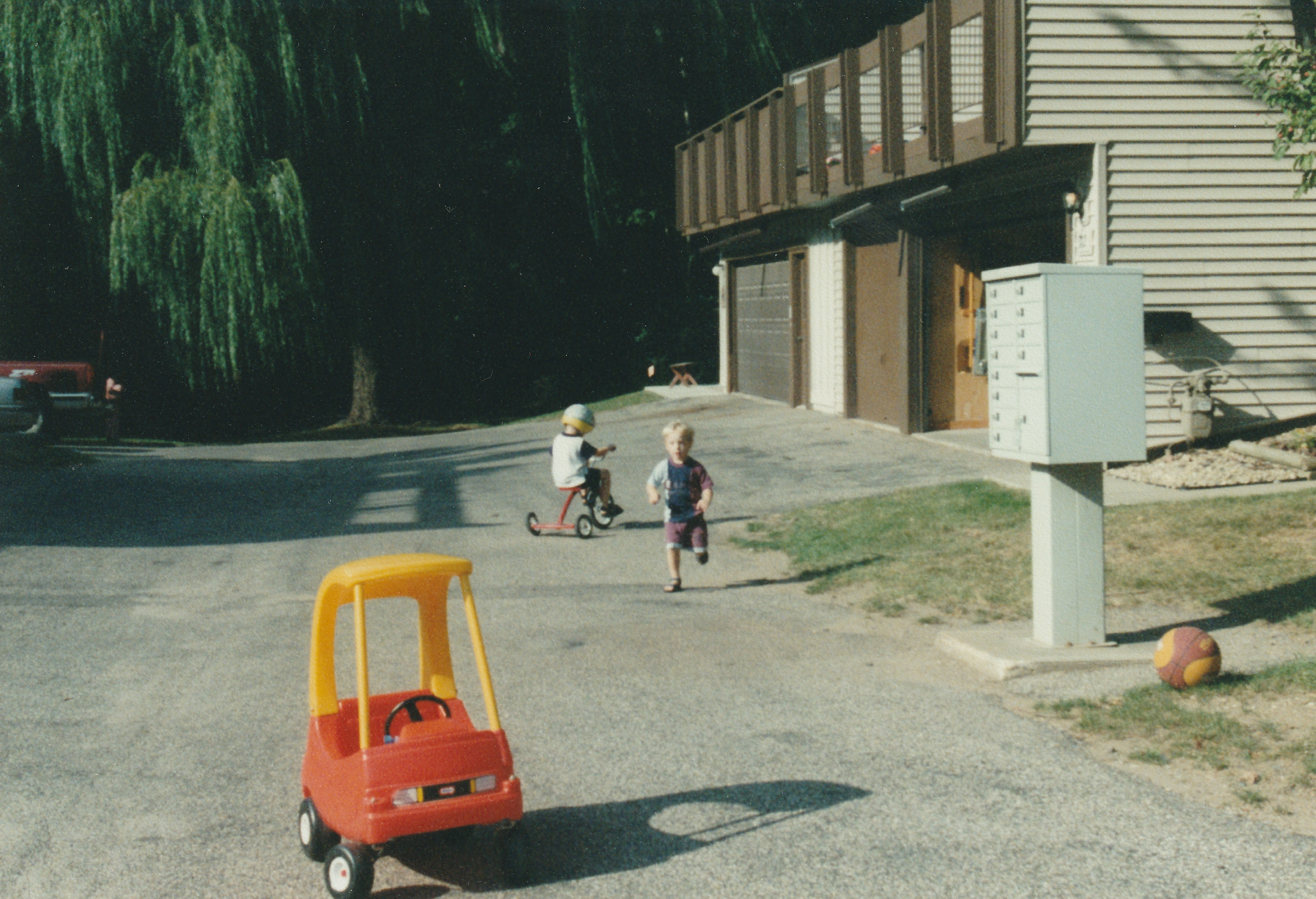 Steven & Matthew Schroer near childhood home