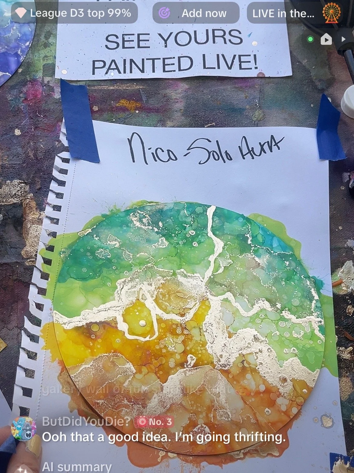 TIK TOK LIVE: Watch Casey paint your ‘Solo Aura’ LIVE!